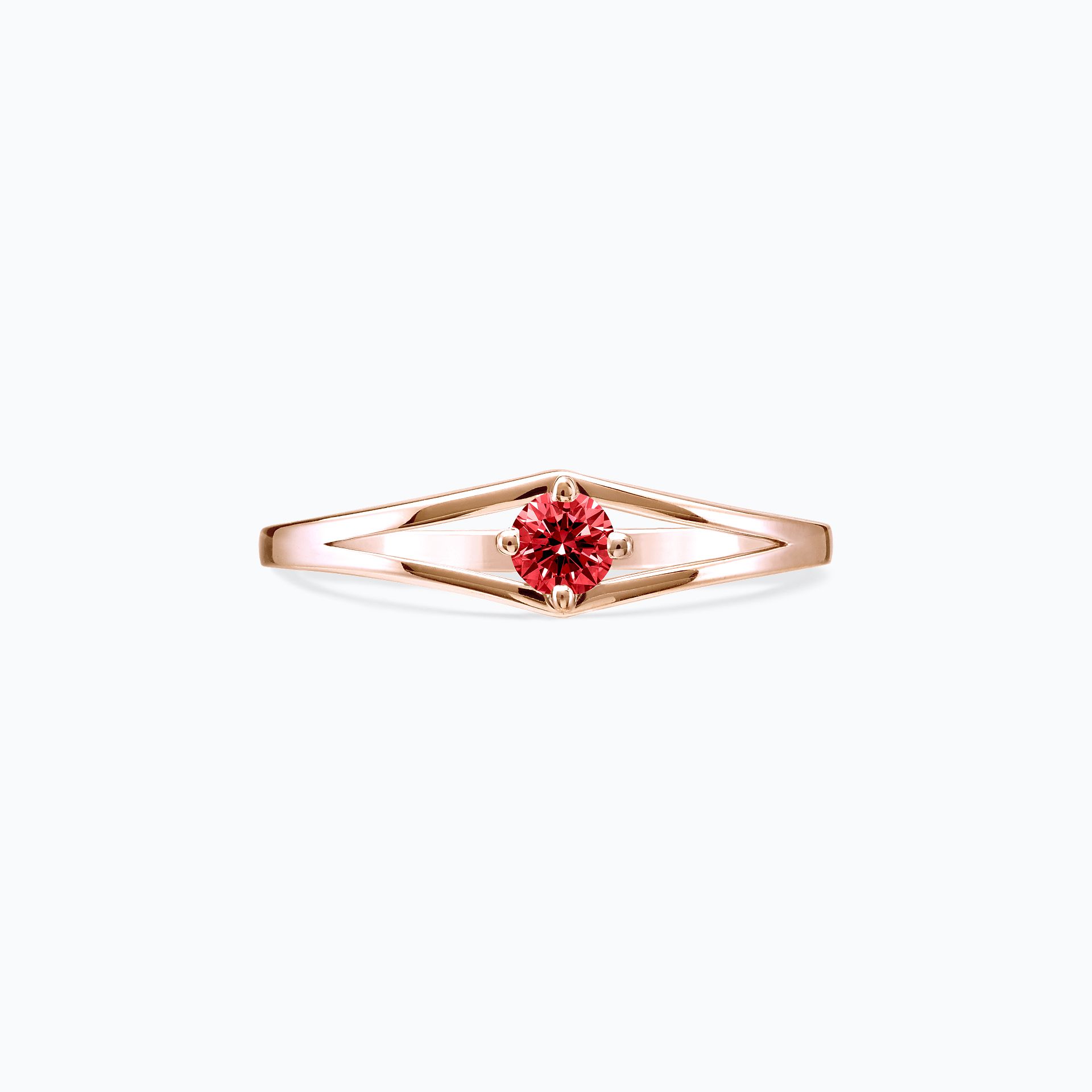Solitaire Anata Diamant de Synthèse Rouge 0.15 carat