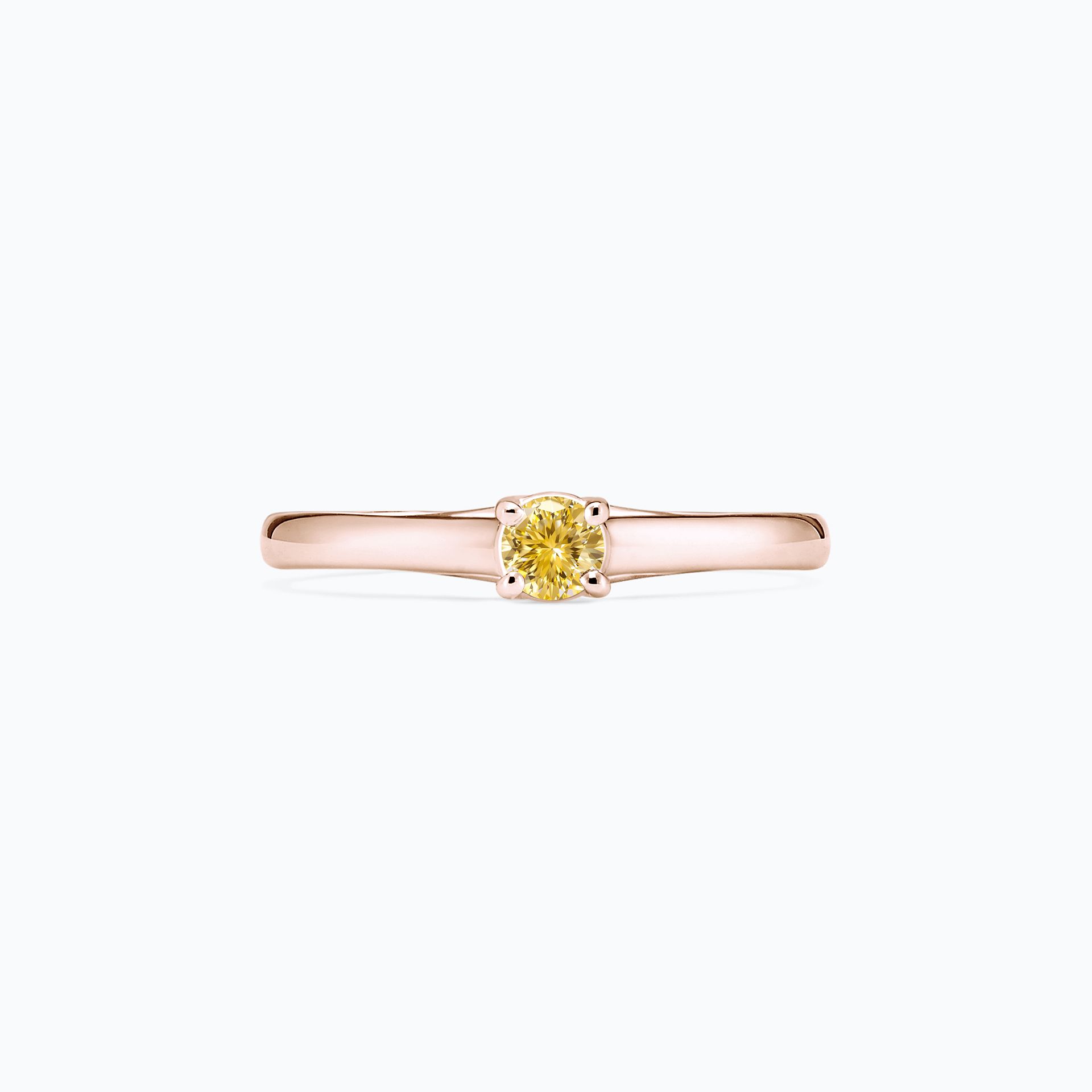 Solitaire Fanny Diamant de Synthèse Jaune 0.15 carat
