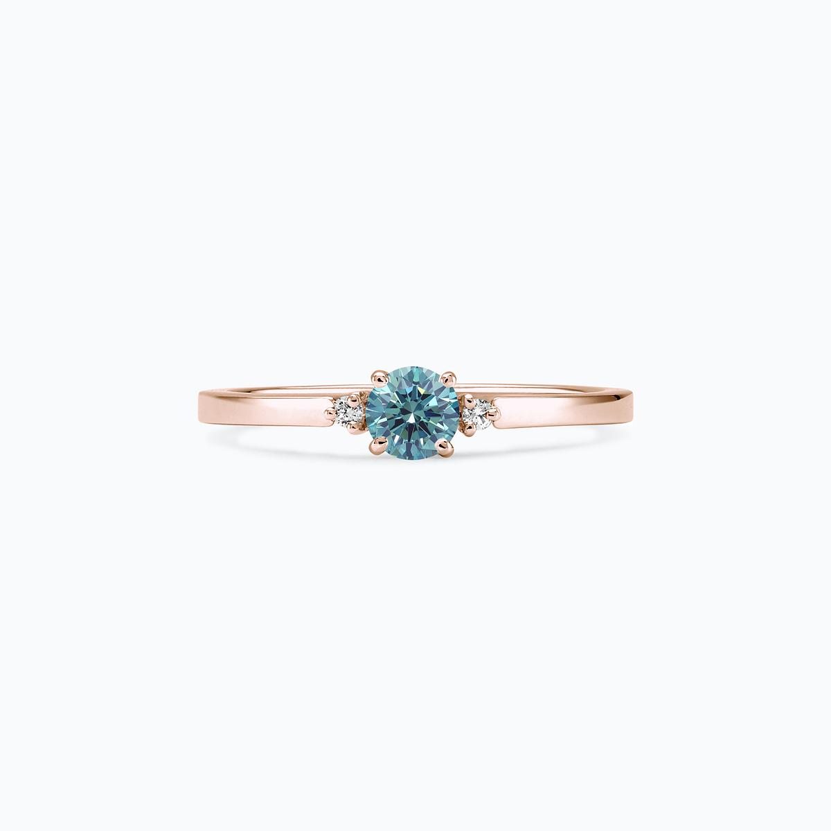 Solitaire Lolly Éclat Diamant de Synthèse Bleu