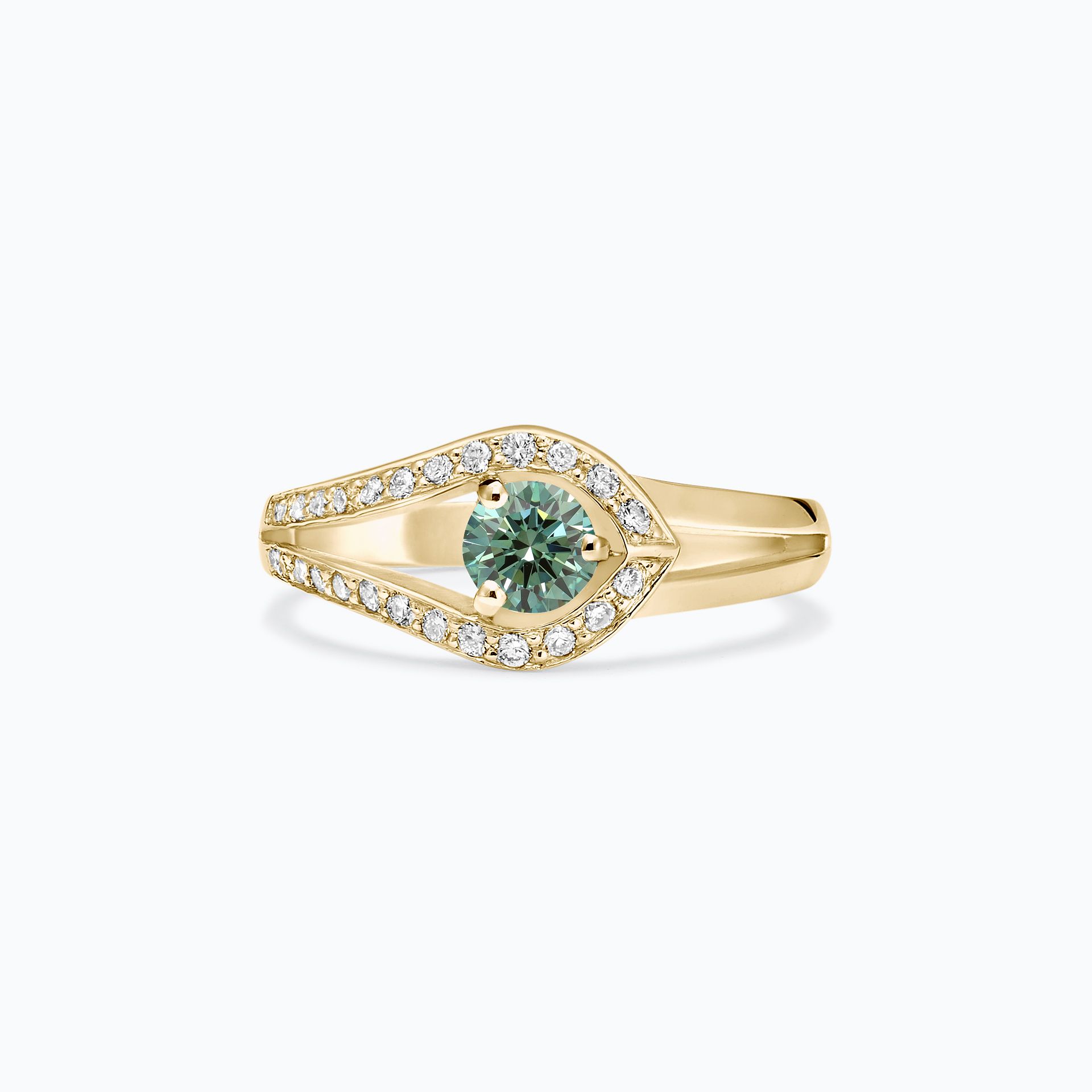 Solitaire Pavé Adoré Diamant de Synthèse Vert