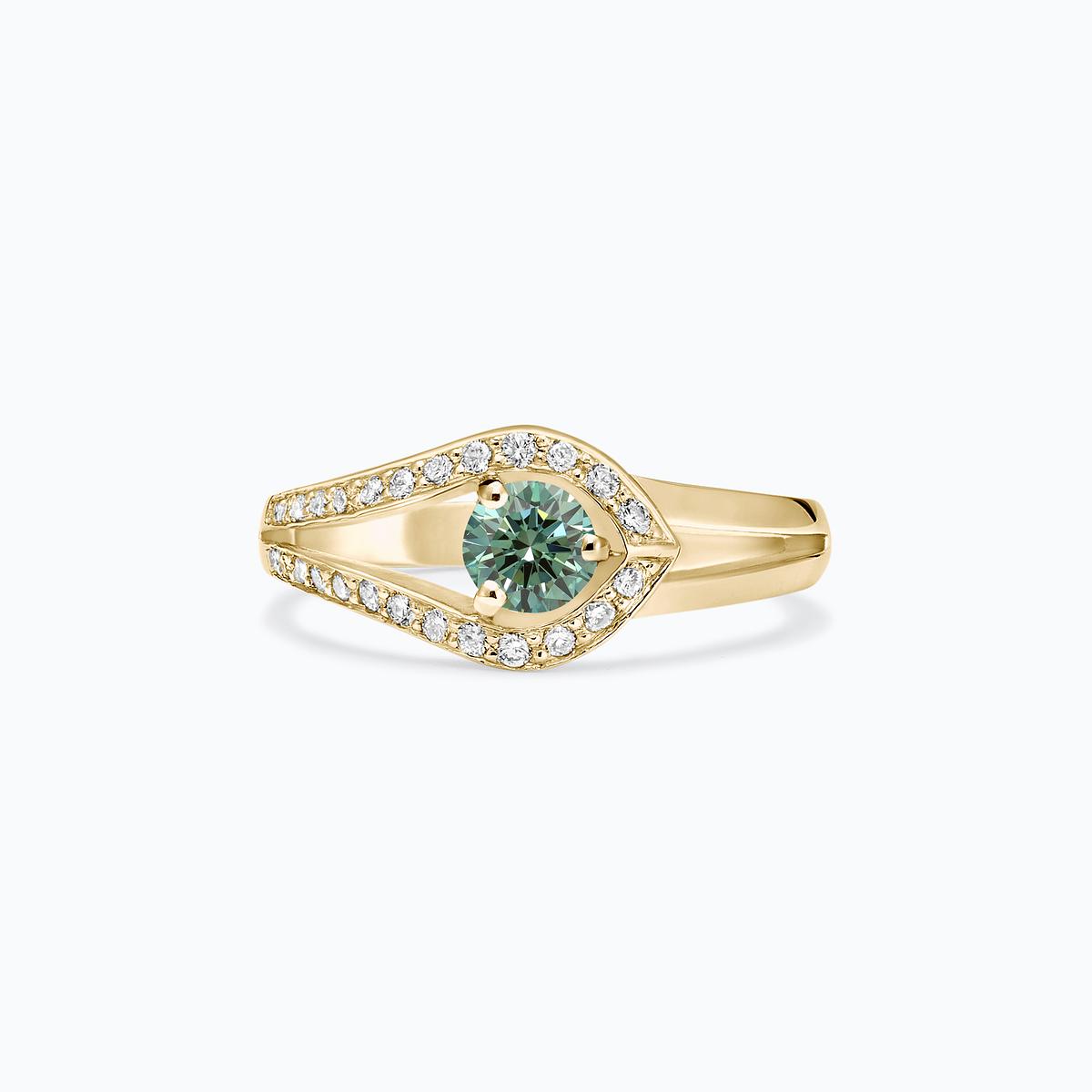 Solitaire Pavé Adoré Diamant de Synthèse Vert
