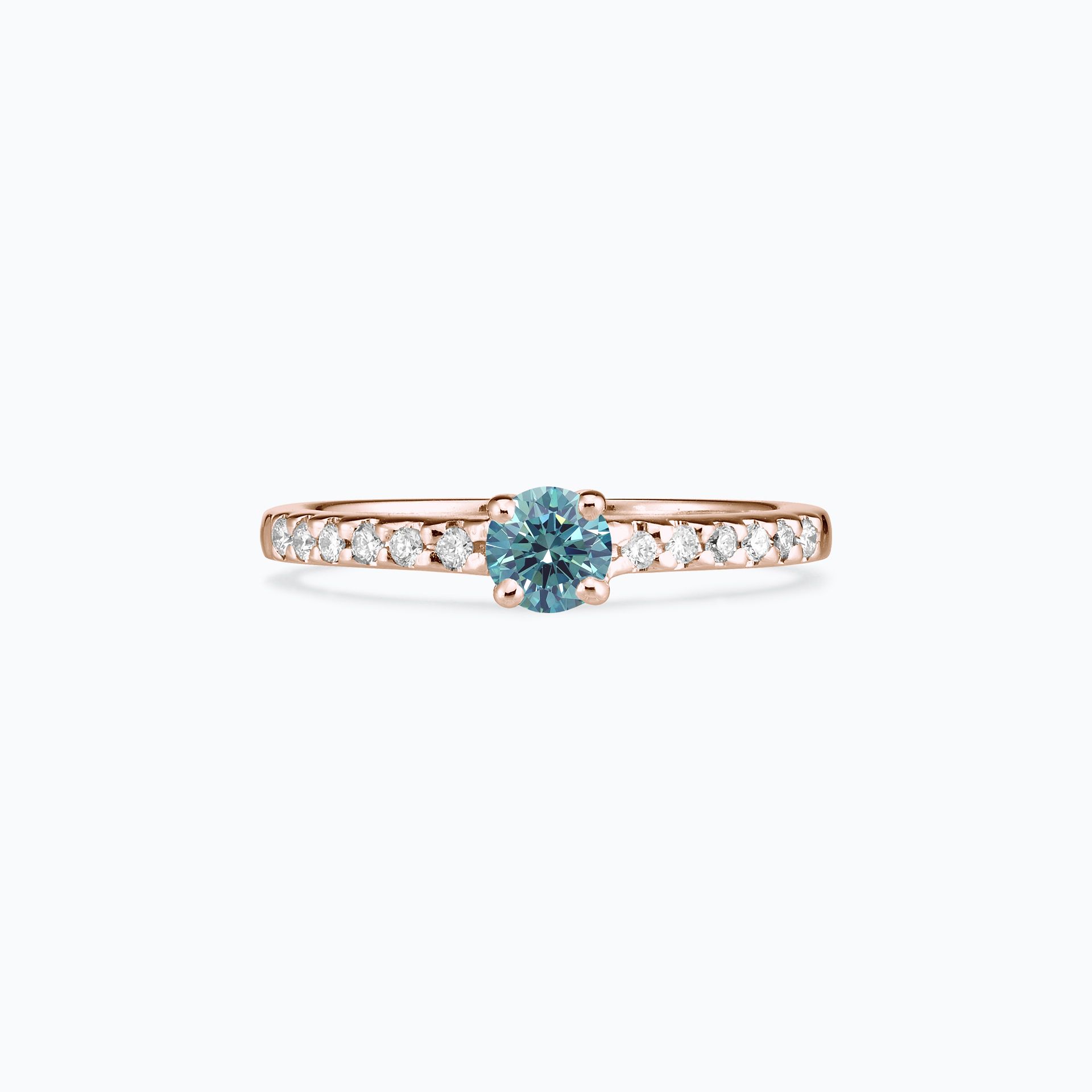 Solitaire Pavé Eden Diamant de Synthèse Bleu