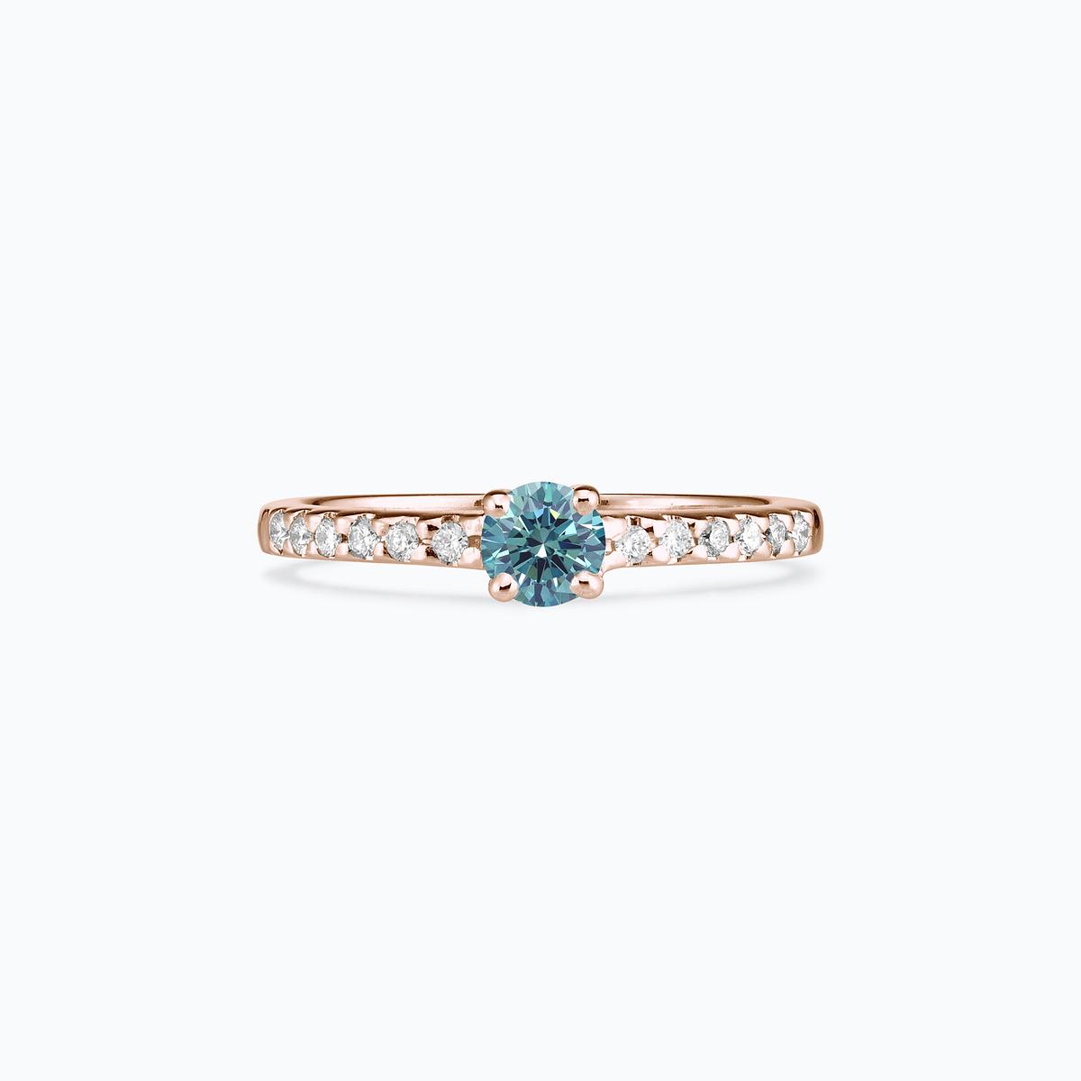 Solitaire Pavé Eden Diamant de Synthèse Bleu
