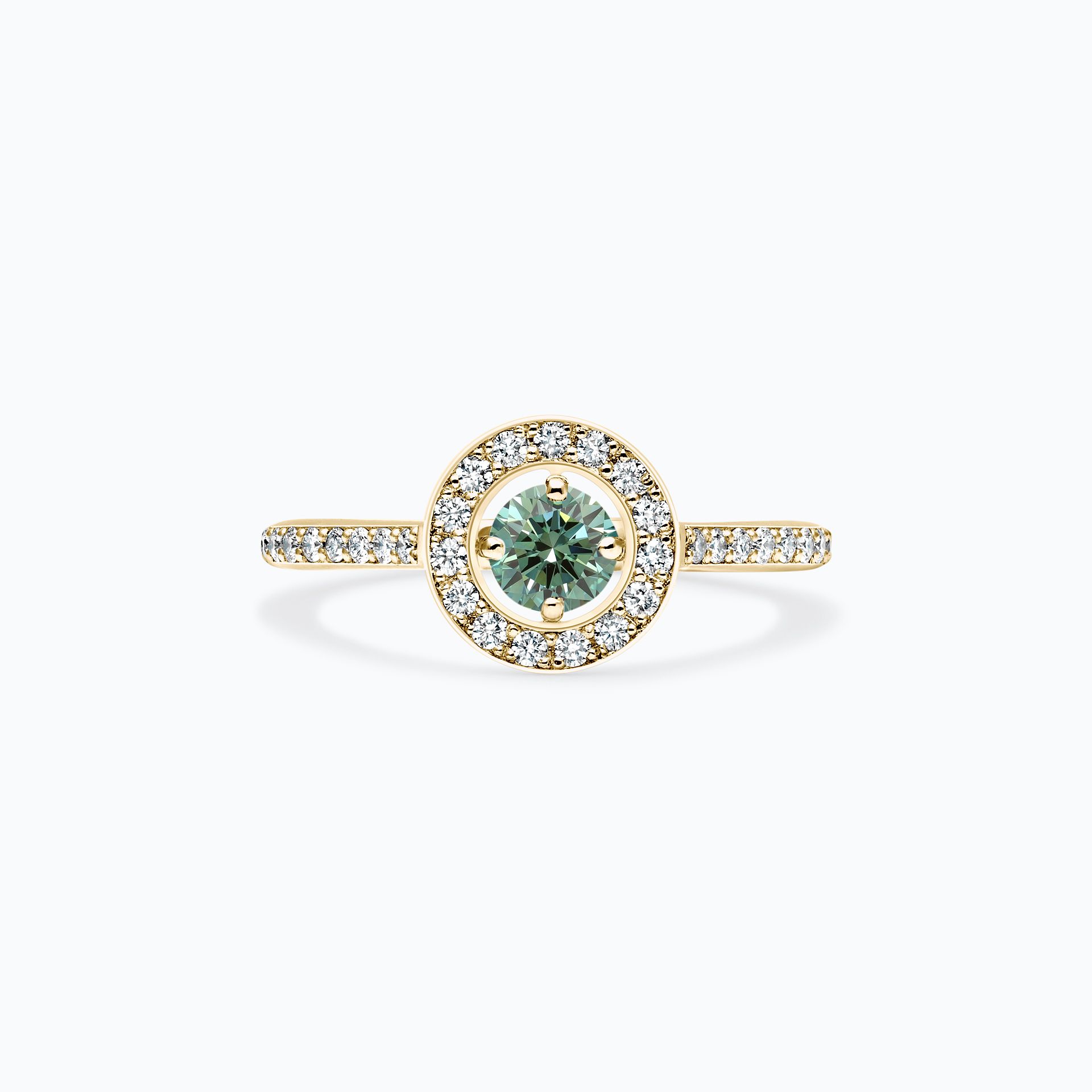 Solitaire Pavé Attraction Diamant de Synthèse Vert