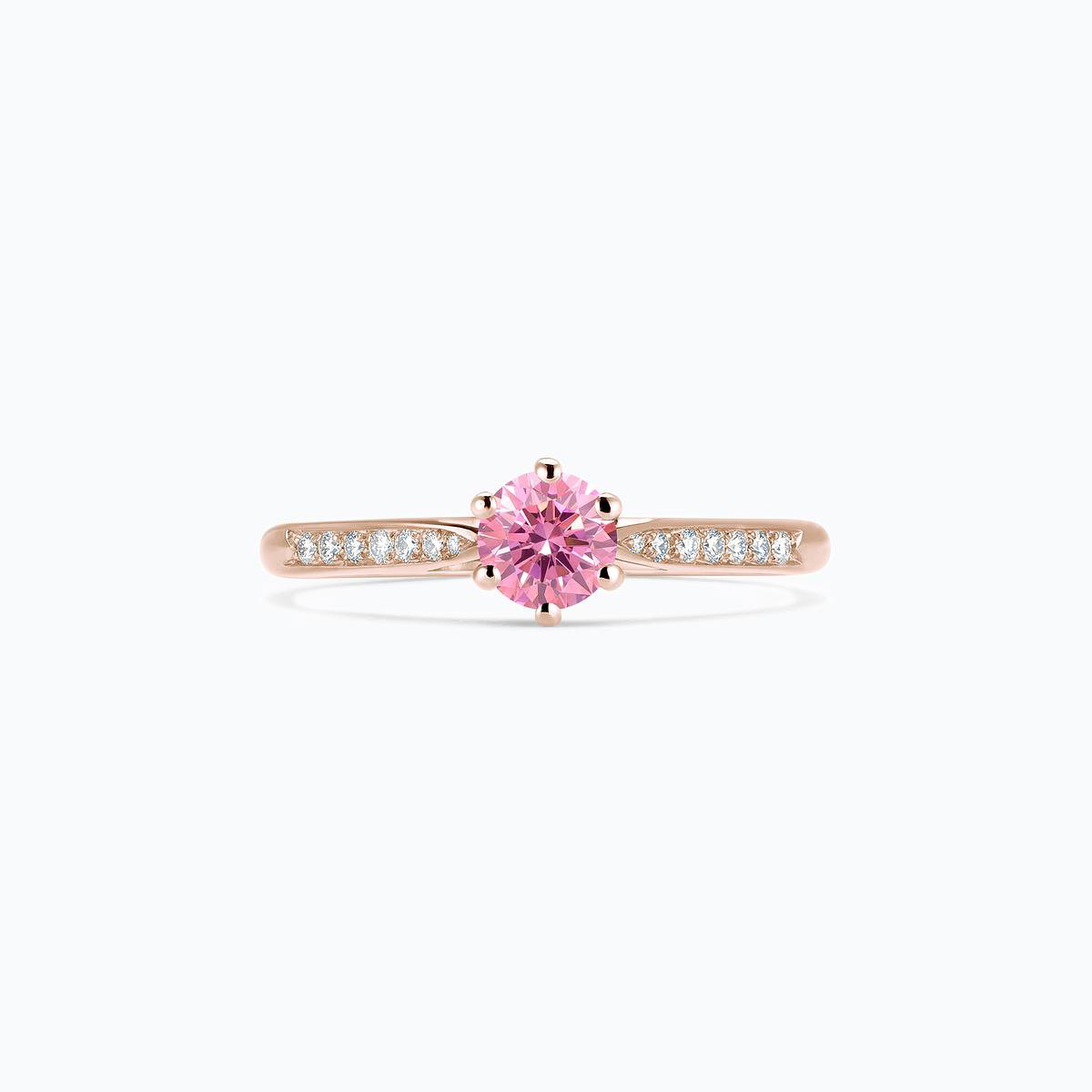 Solitaire Pavé Félicia Diamant de Synthèse Rose