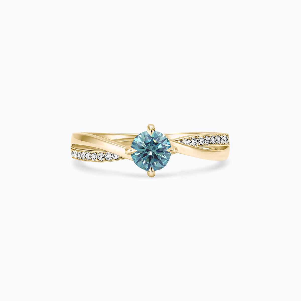 Solitaire Pavé Kelly Twist Diamant de Synthèse Bleu