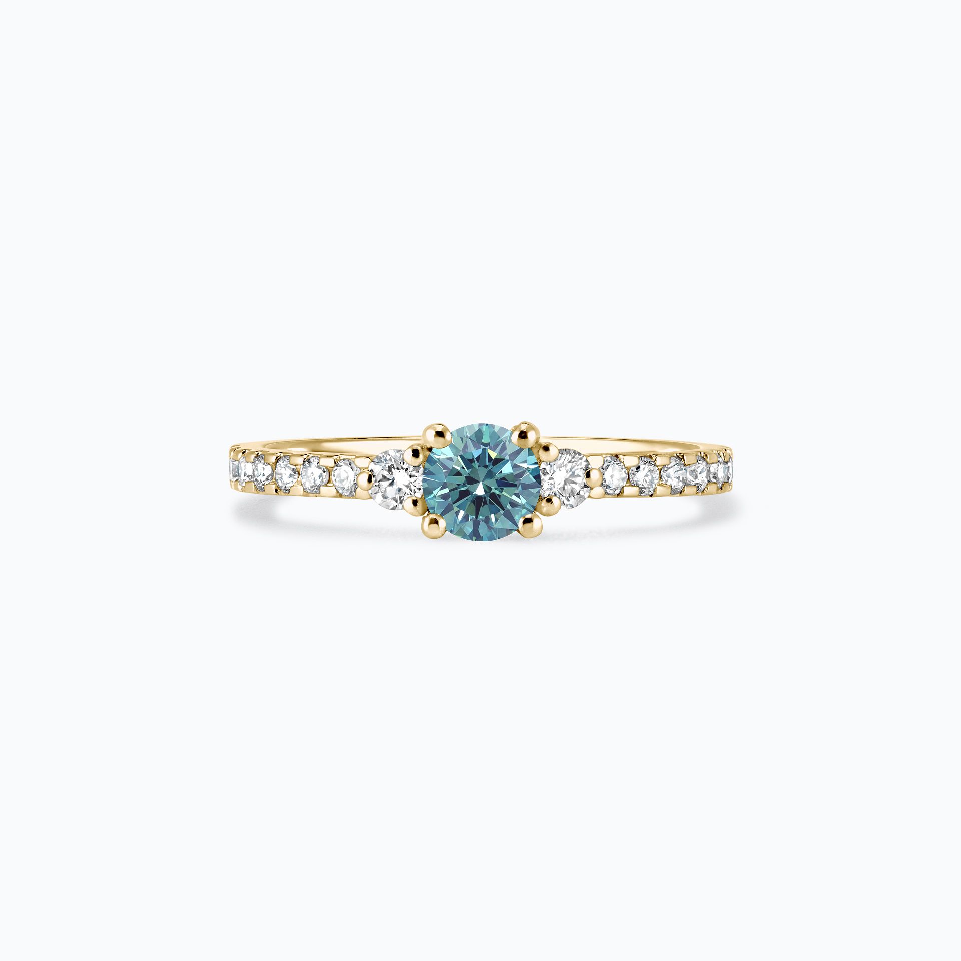Solitaire Pavé Lolly Éclat Diamant de Synthèse Bleu