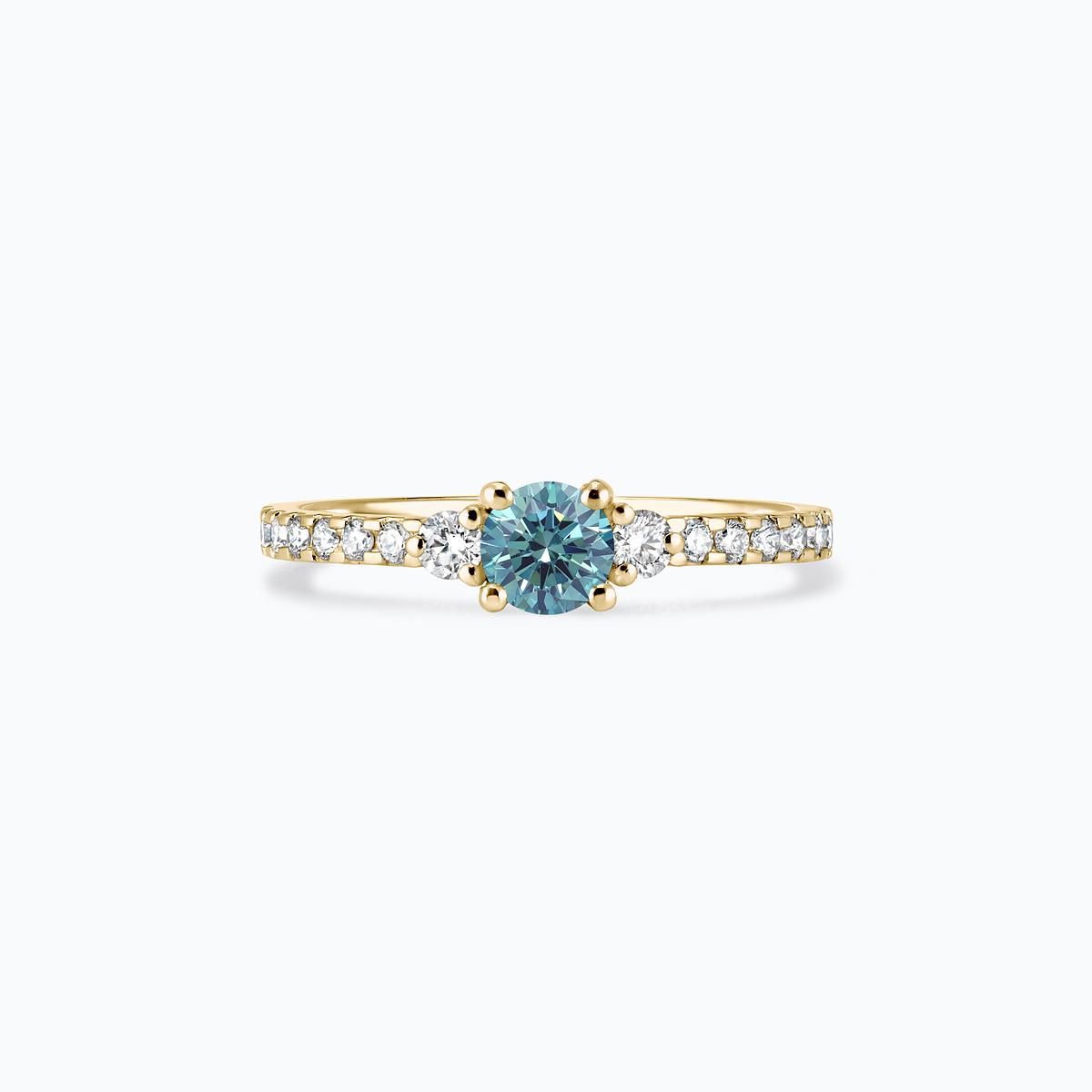 Solitaire Pavé Lolly Éclat Diamant de Synthèse Bleu