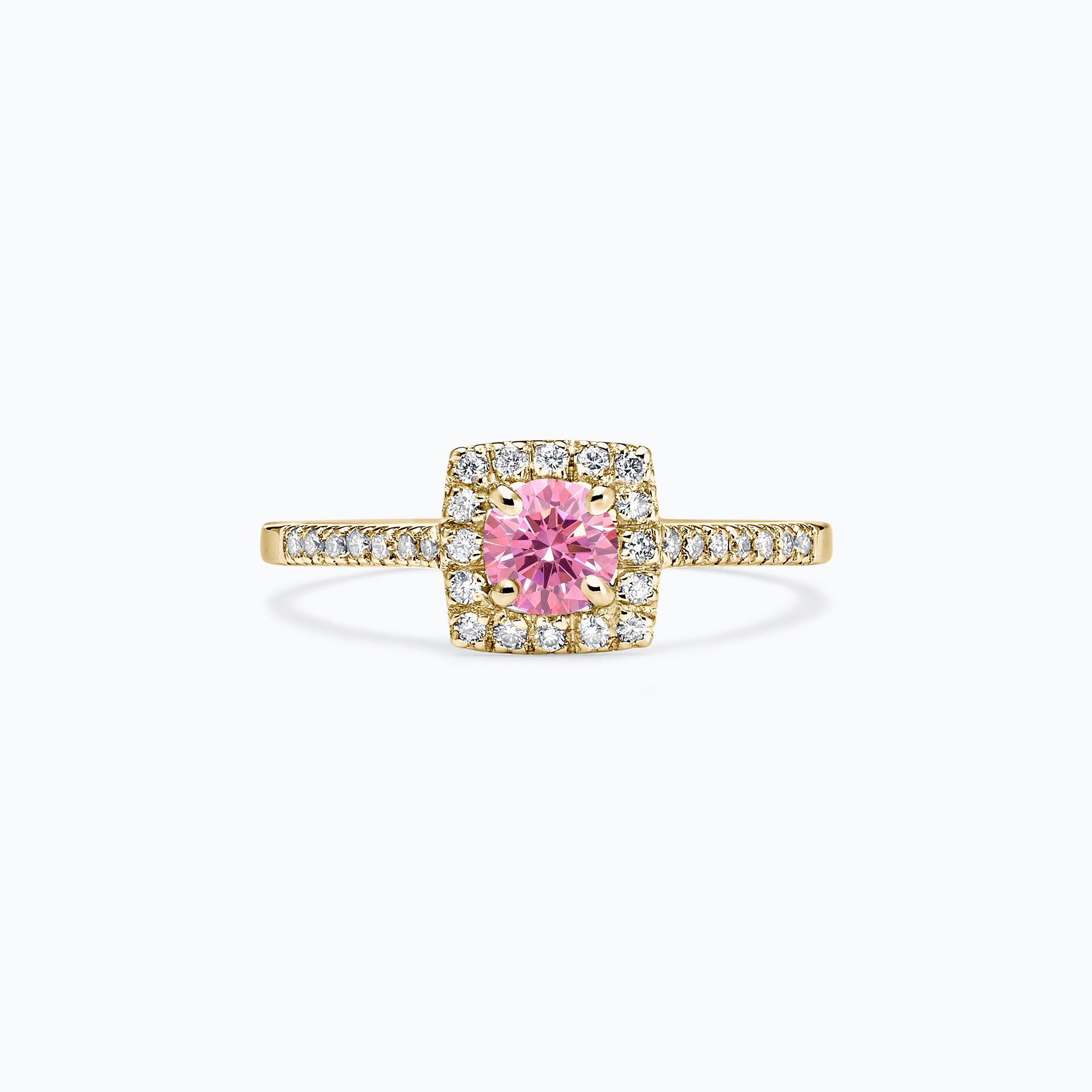 Solitaire Pavé Skye Diamant de Synthèse Rose
