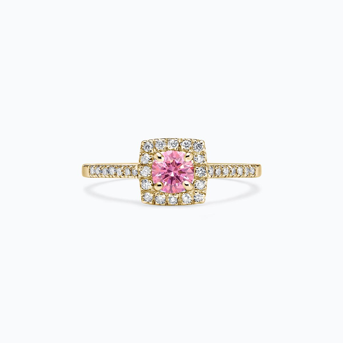 Solitaire Pavé Skye Diamant de Synthèse Rose