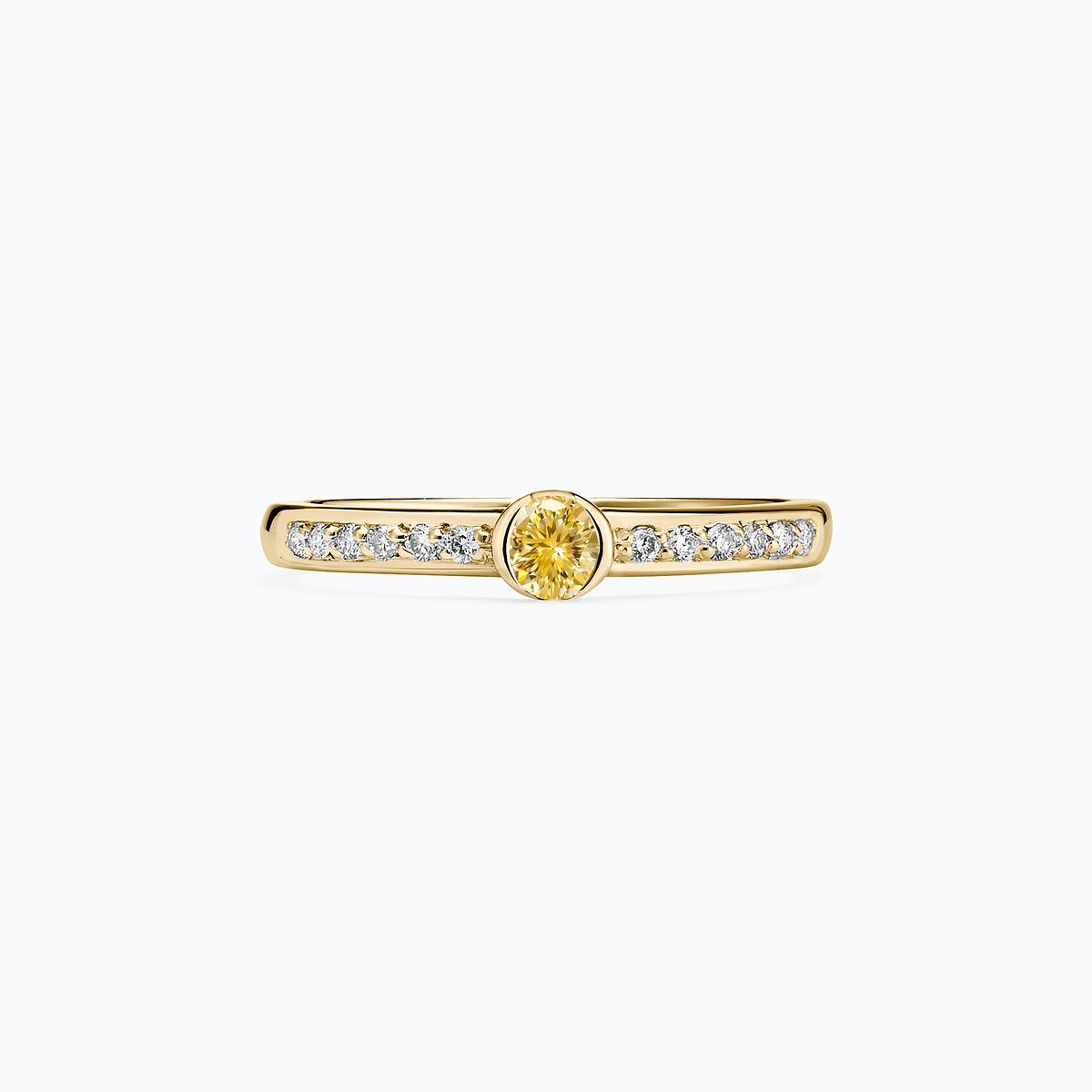 Solitaire Pavé Justine Diamant de Synthèse Jaune