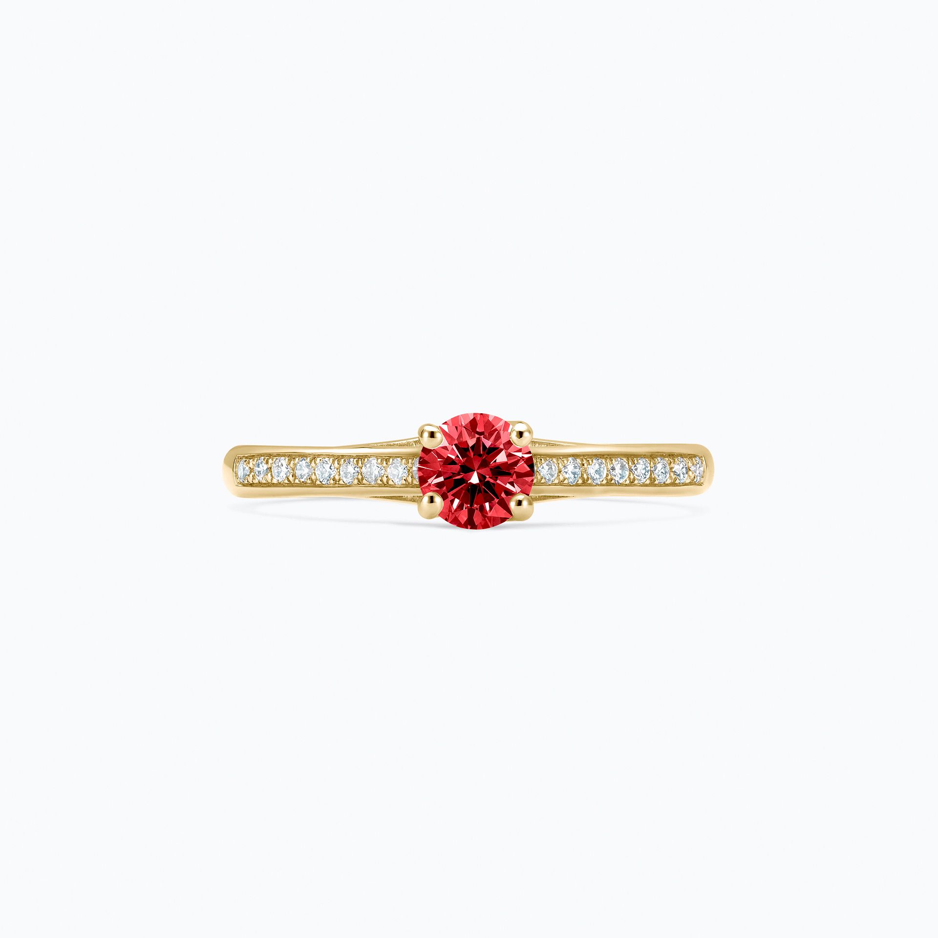 Solitaire Pavé Fanny Diamant de Synthèse Rouge