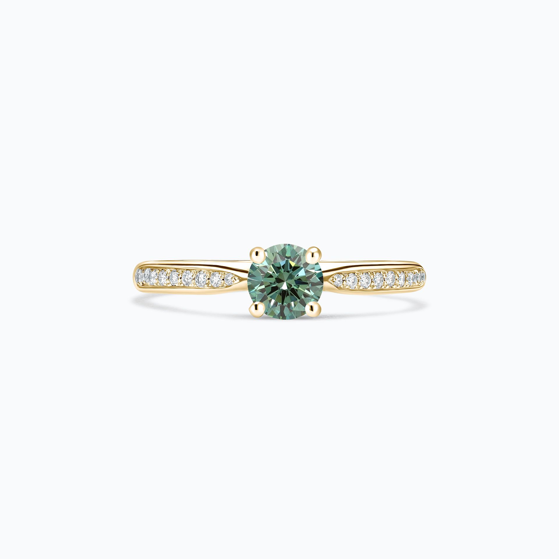 Solitaire Pavé Luna Éclat Diamant de Synthèse Vert