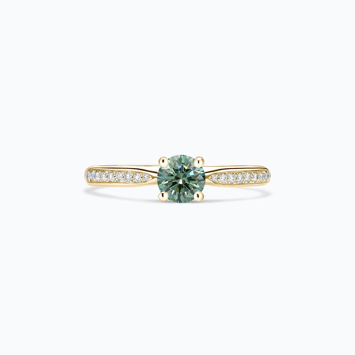 Solitaire Pavé Luna Éclat Diamant de Synthèse Vert