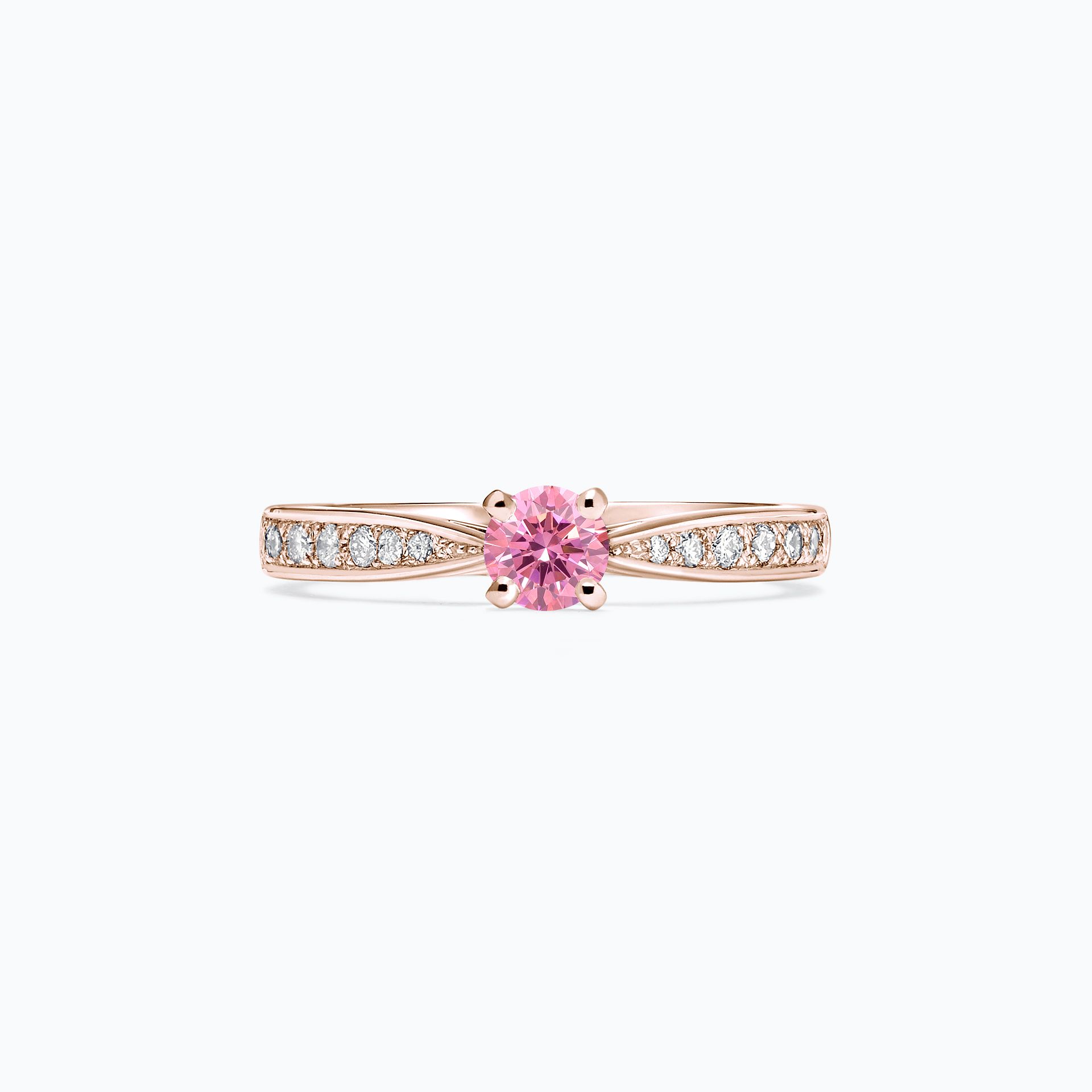 Solitaire Pavé Romance Éclat Diamant de Synthèse Rose