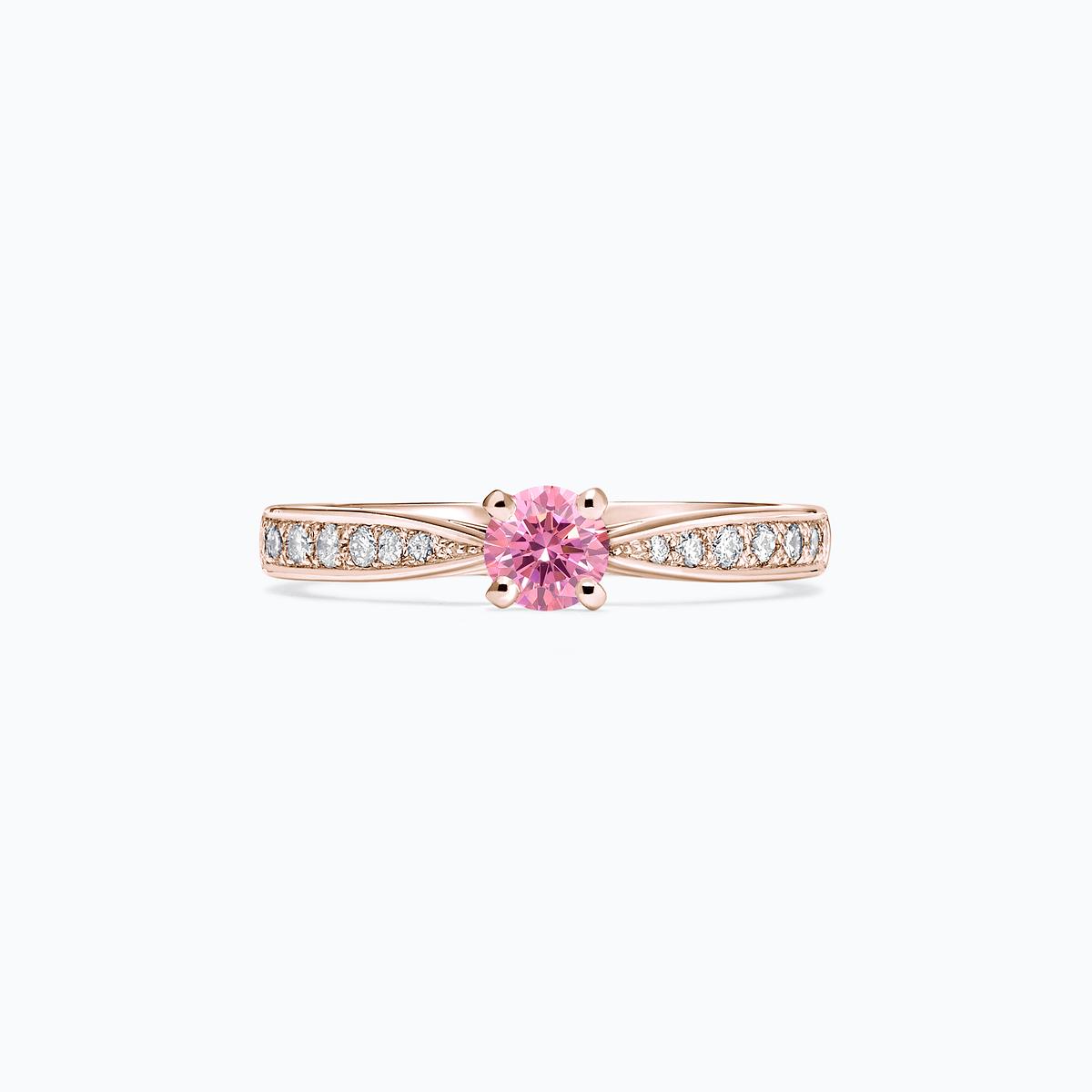 Solitaire Pavé Romance Éclat Diamant de Synthèse Rose