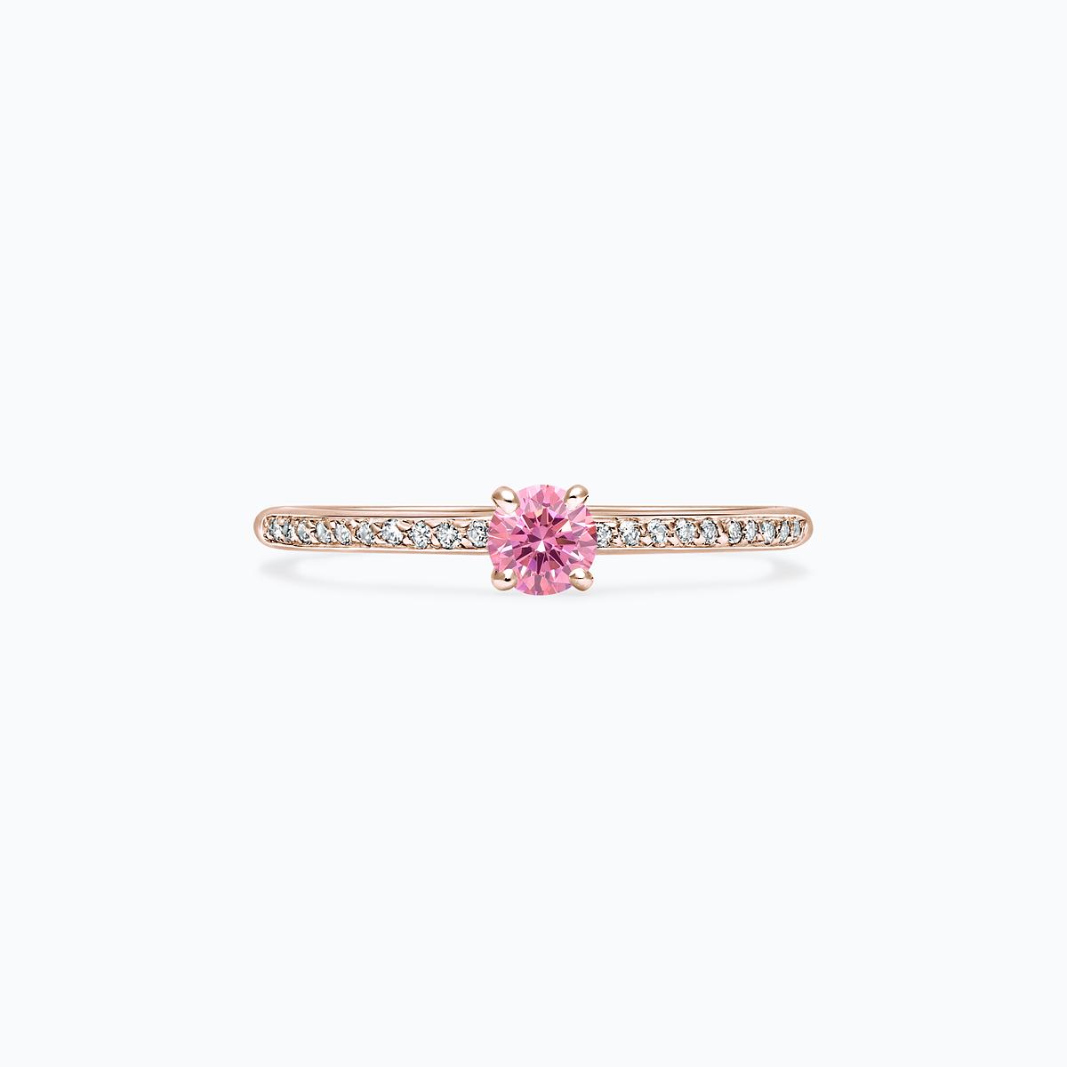 Solitaire Pavé Séléné Diamant de Synthèse Rose 0.15 carat