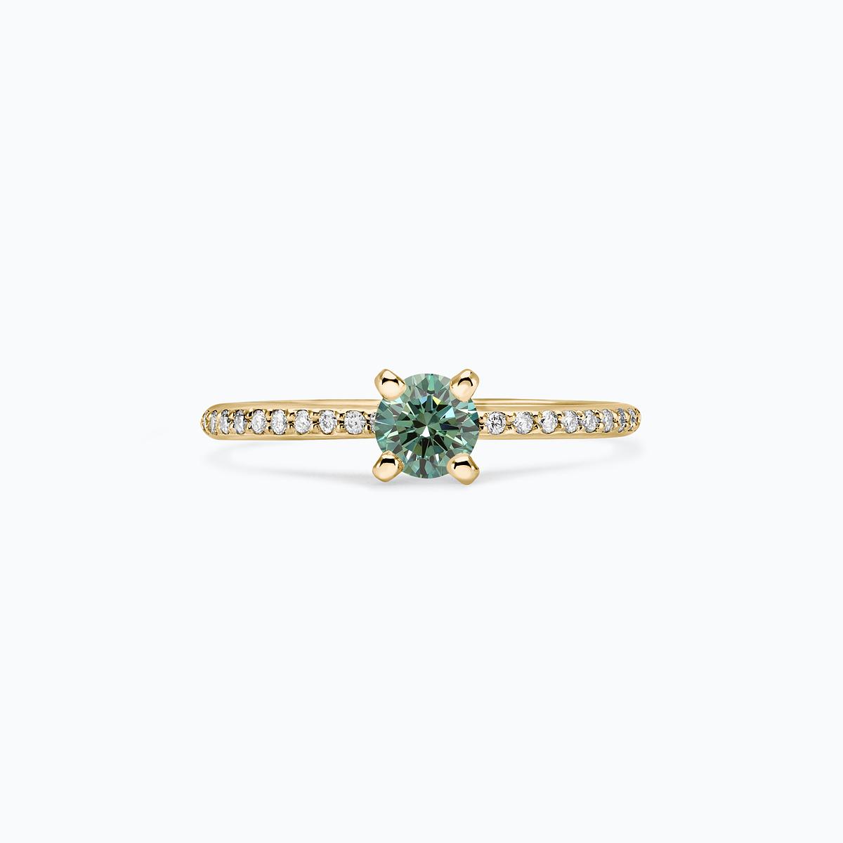 Solitaire Pavé Séléné Éclat Diamant de Synthèse Vert