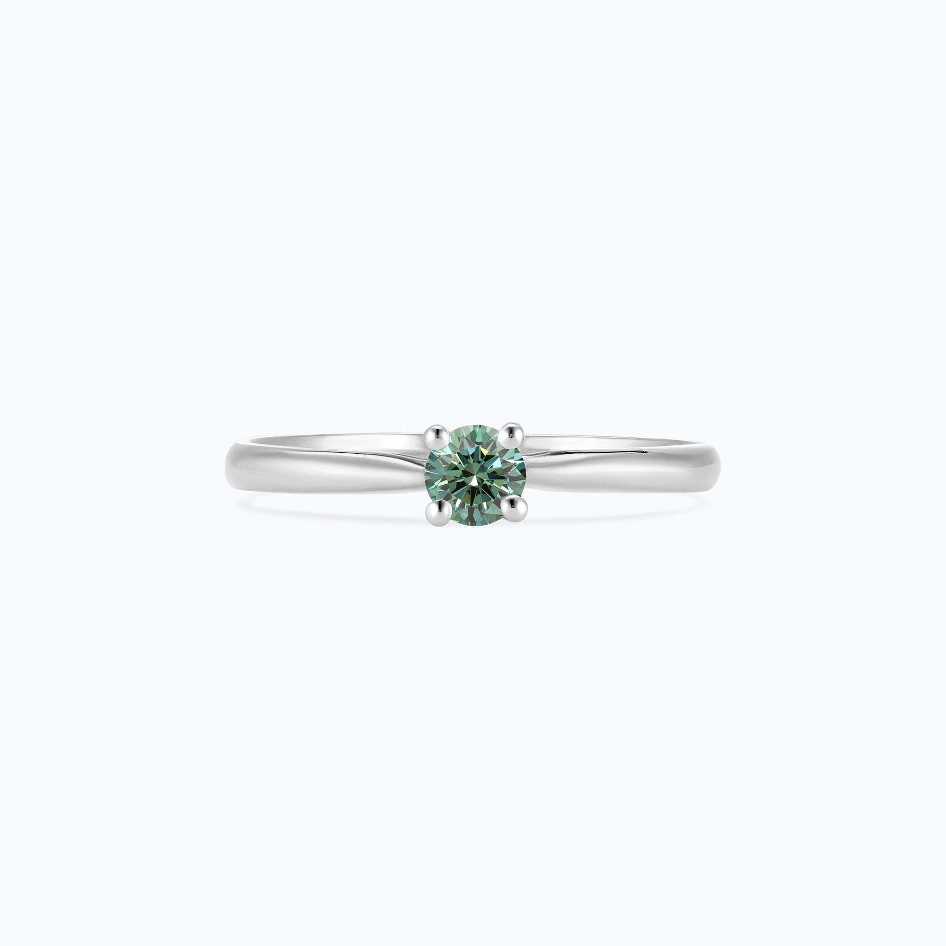 Solitaire Luna Diamant de Synthèse Vert 0.15 carat