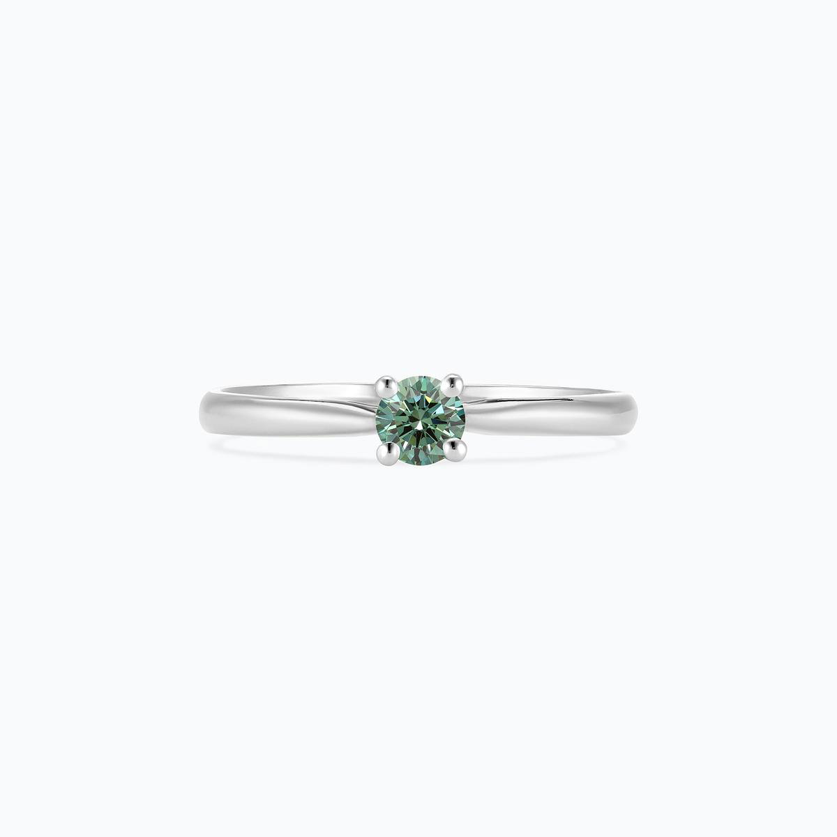Solitaire Luna Diamant de Synthèse Vert 0.15 carat