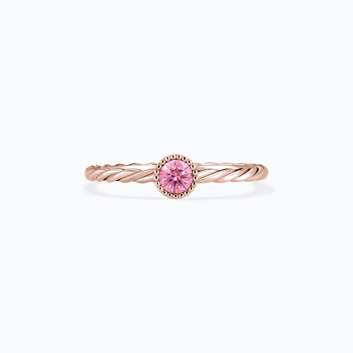 Solitaire Faustine Diamant Rose de Synthèse