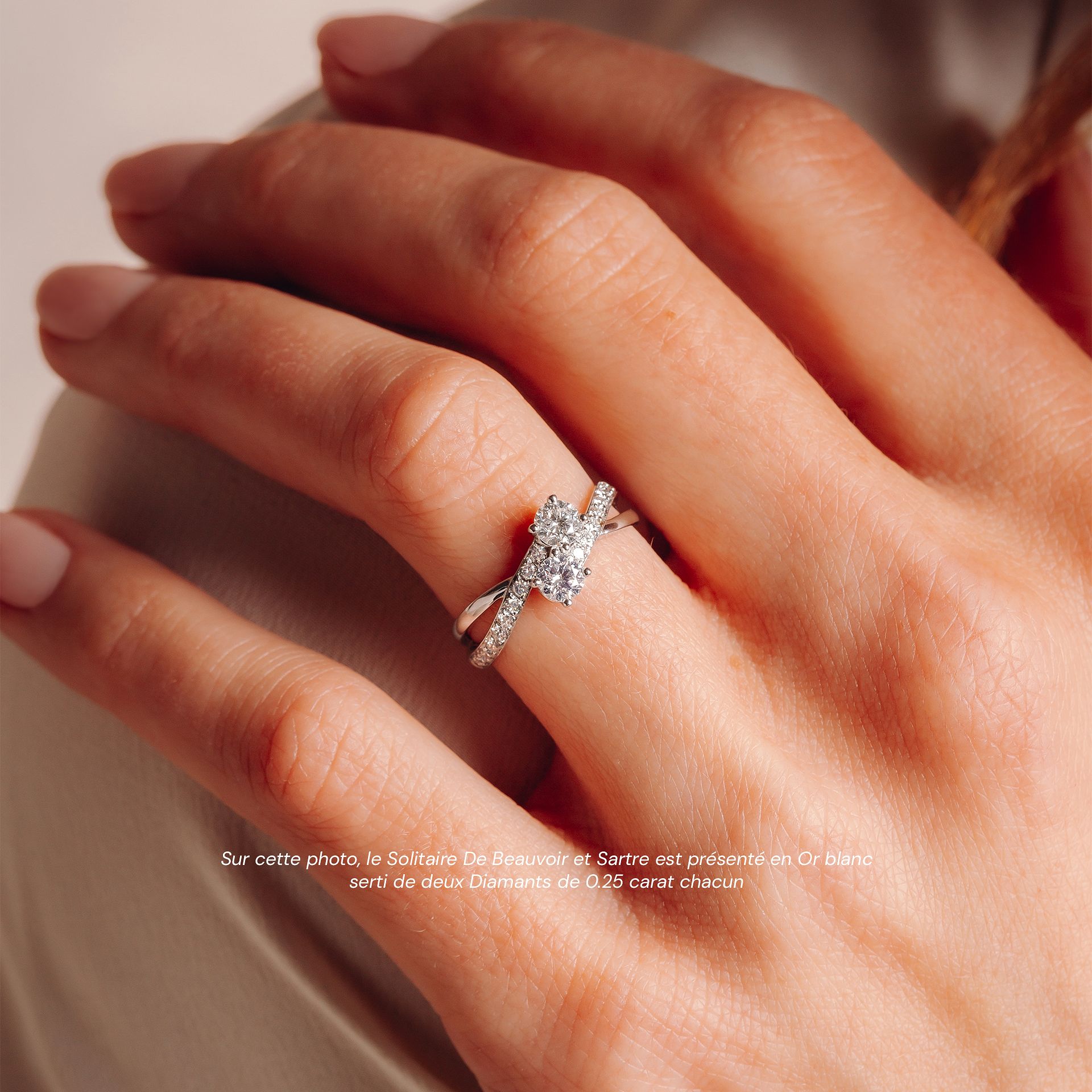 Solitaire De Beauvoir et Sartre Diamant