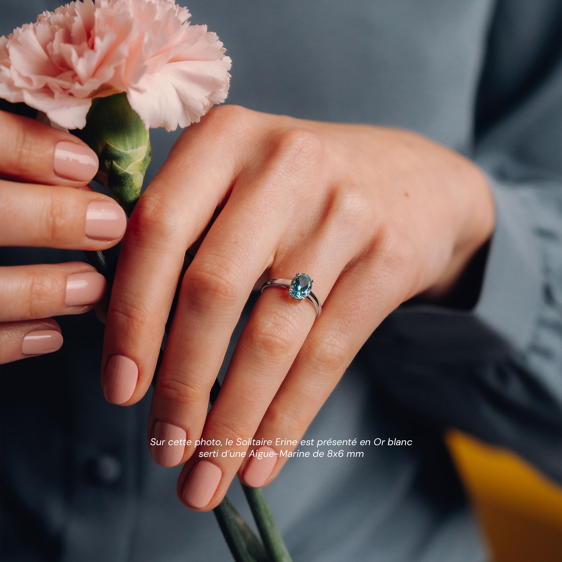 Solitaire Erine Aigue-Marine