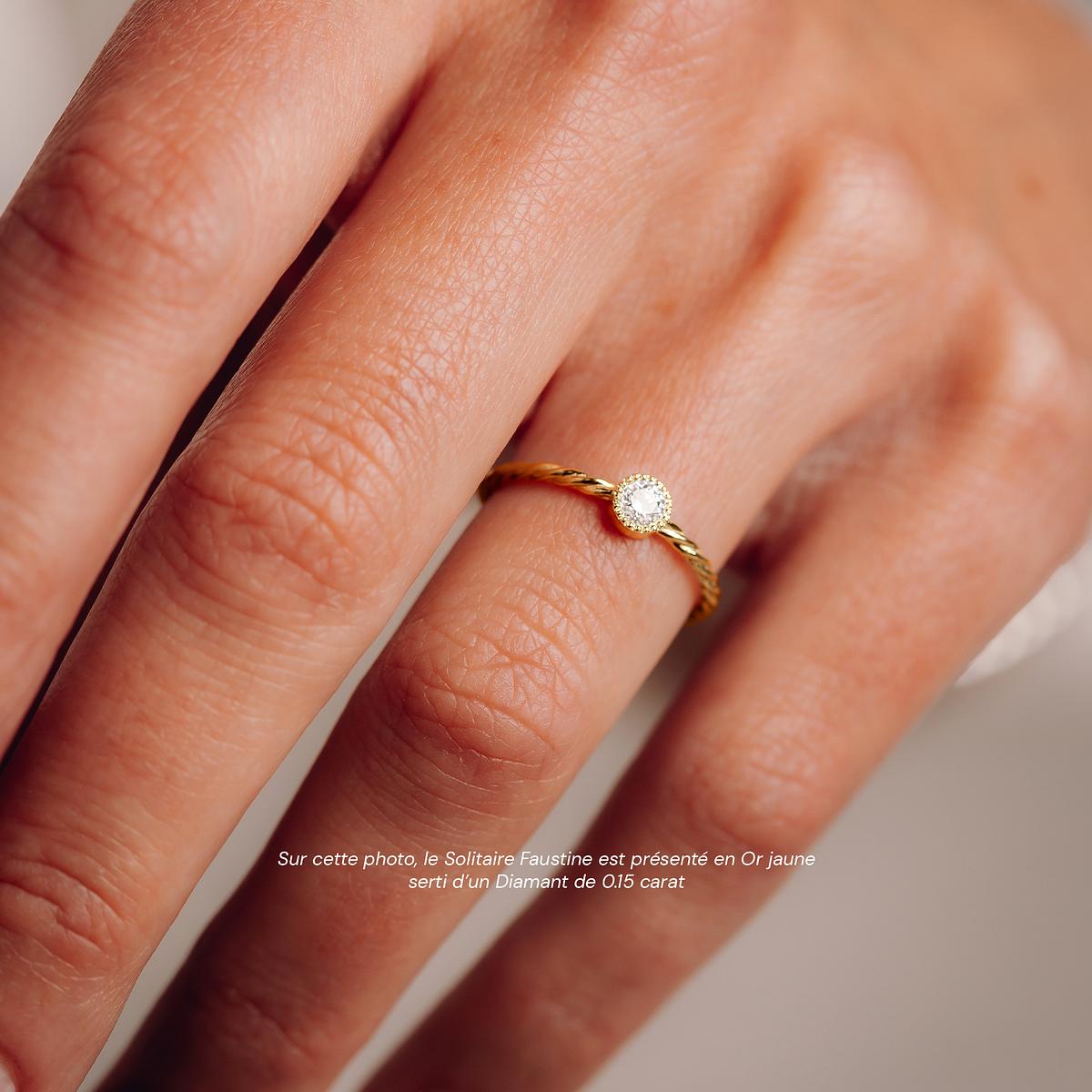 Solitaire Faustine Diamant Rose de Synthèse
