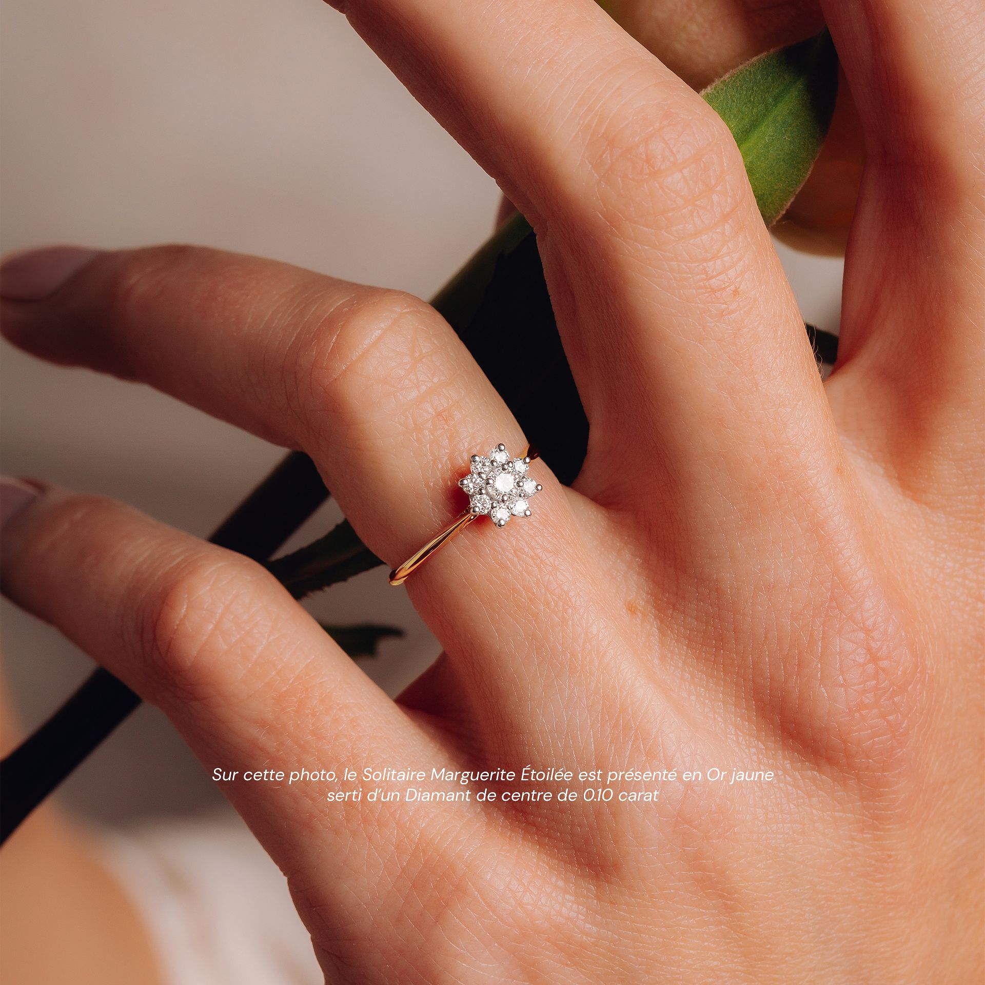 Solitaire Marguerite Étoilée Diamant