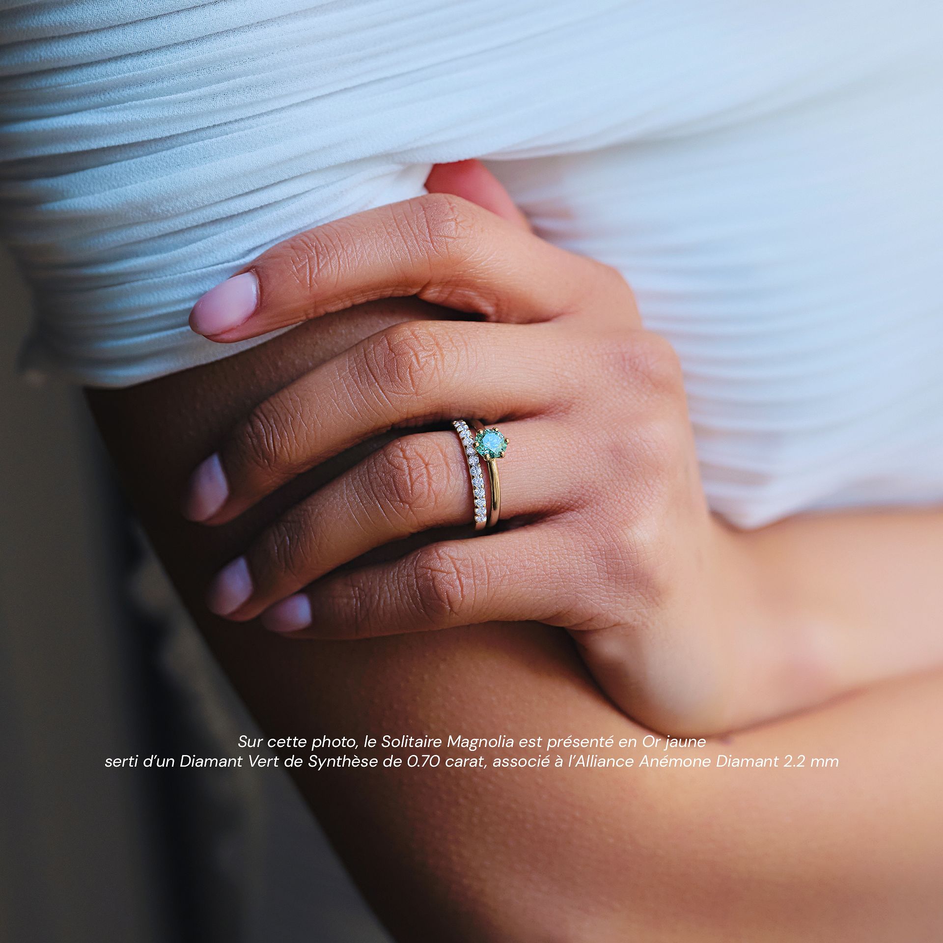 Solitaire Magnolia Diamant Vert