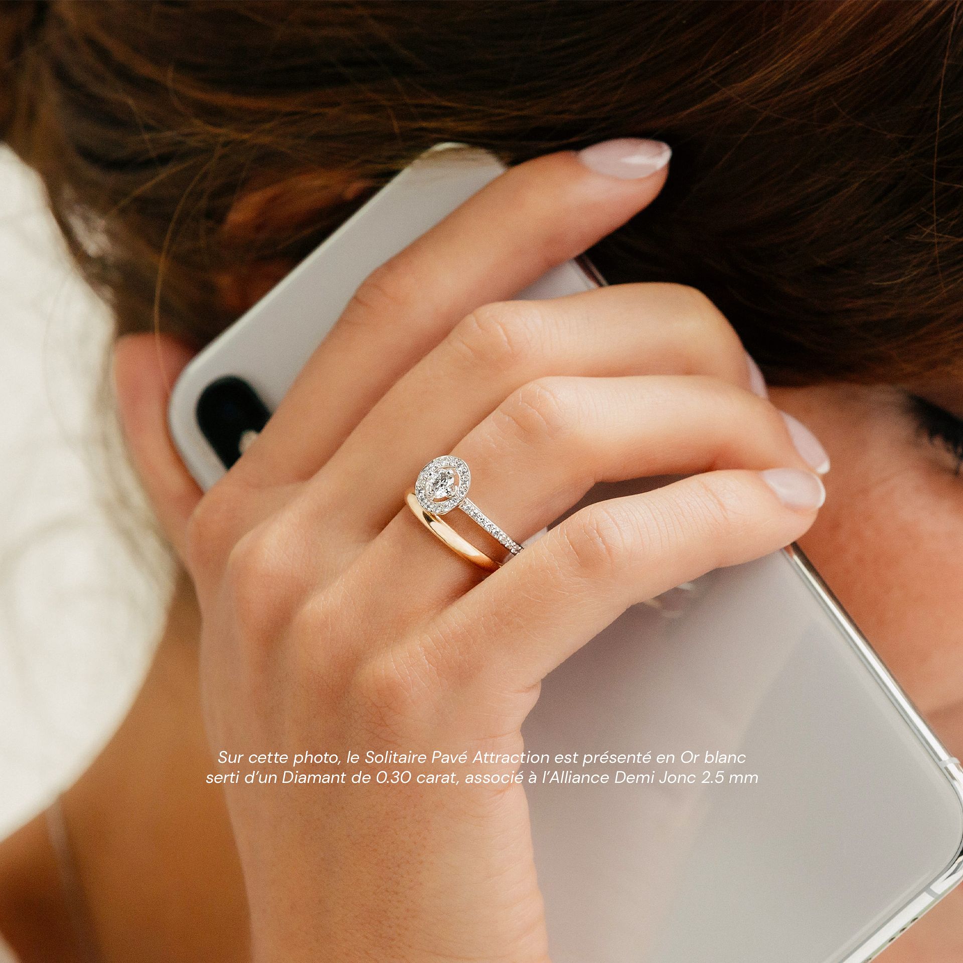 Solitaire Pavé Attraction Éclat