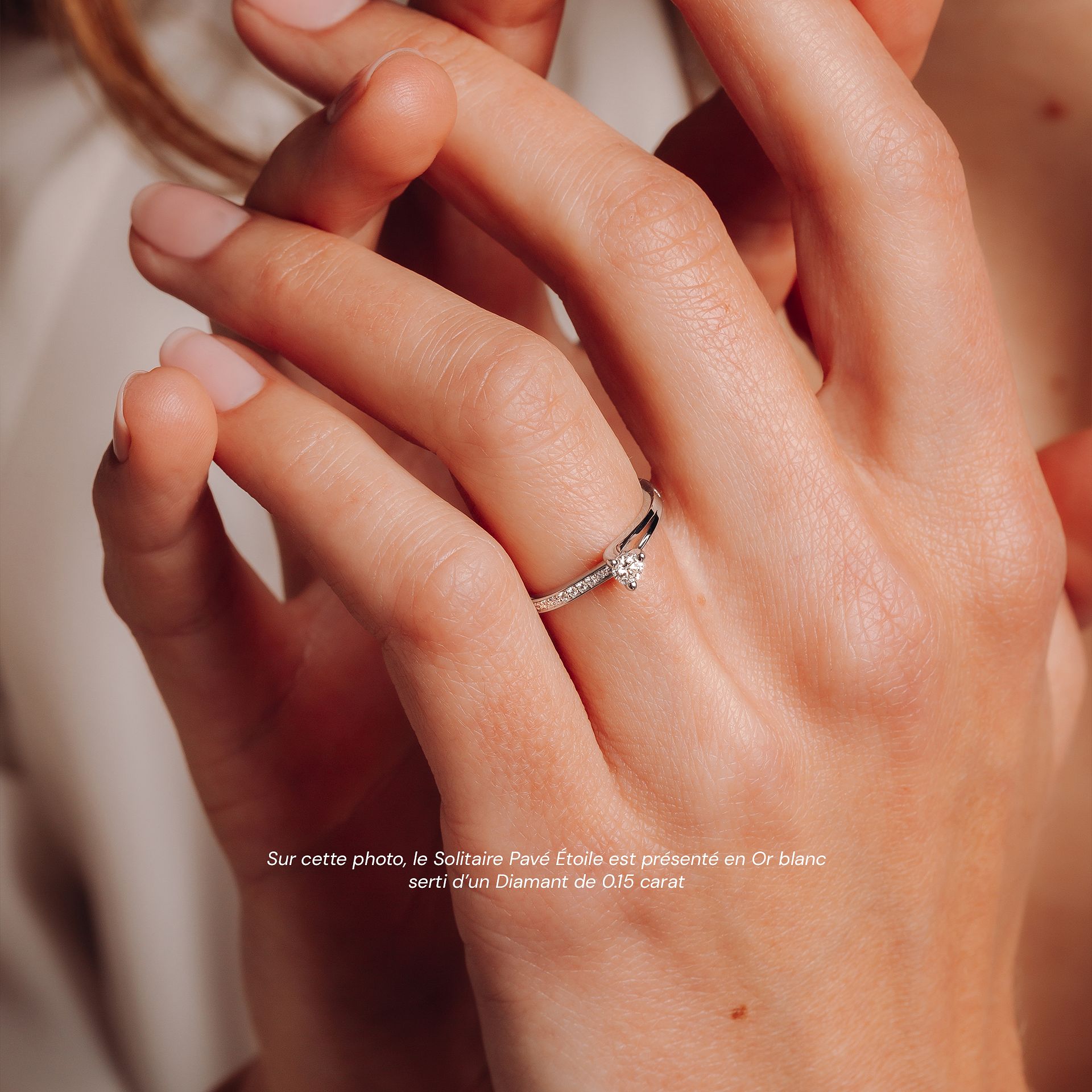 Solitaire Pavé Étoile Diamant