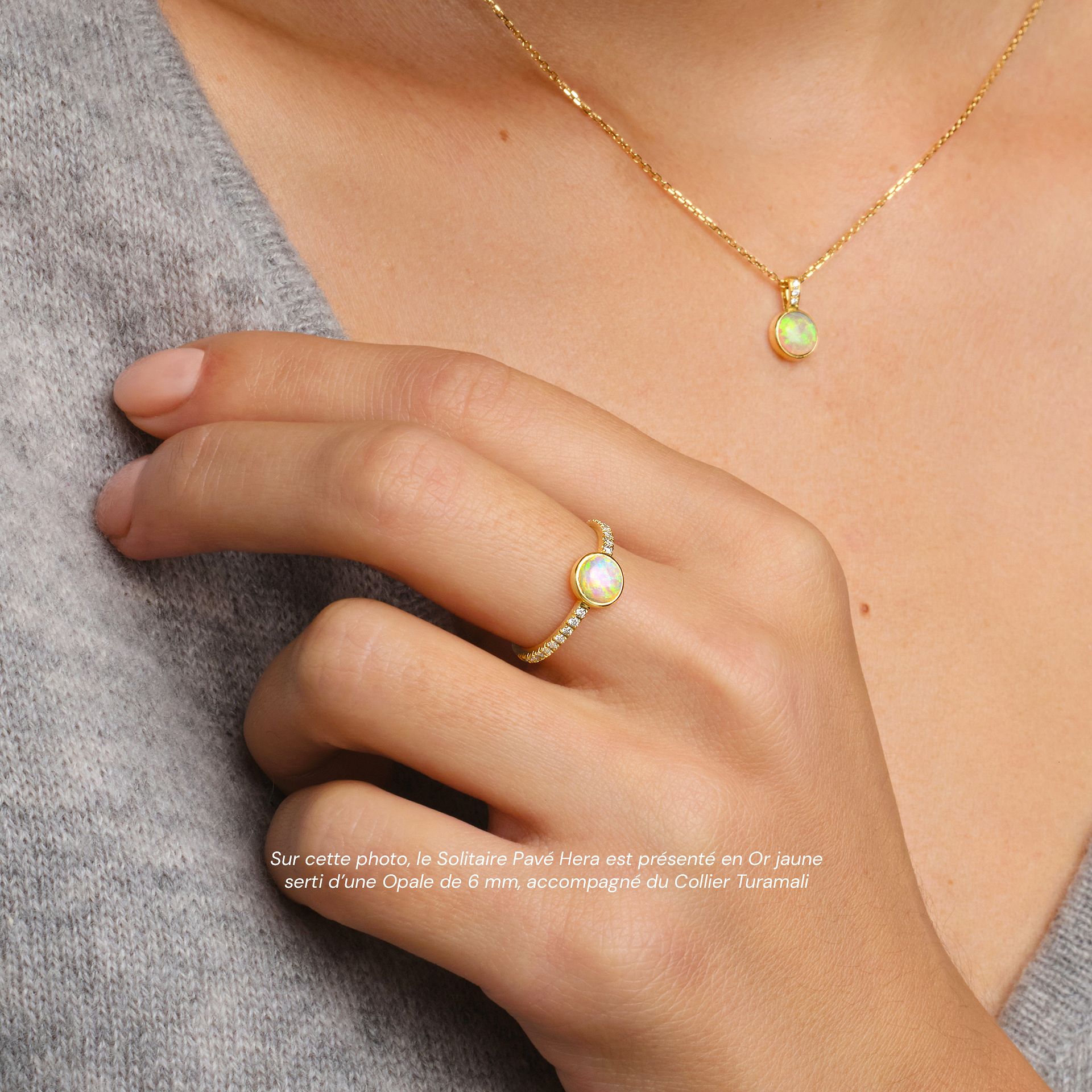 Solitaire Pavé Héra Opale