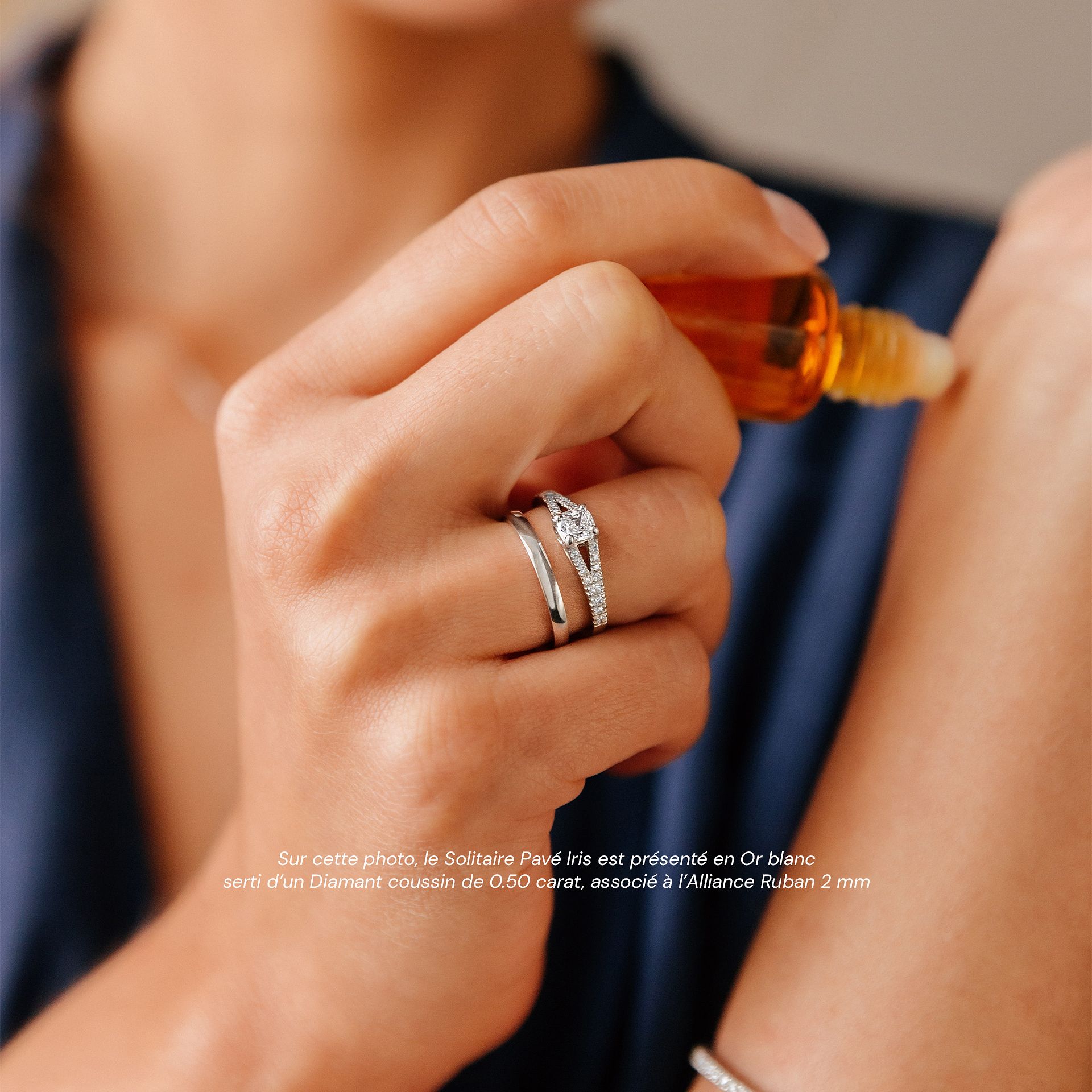 Solitaire Pavé Iris Diamant