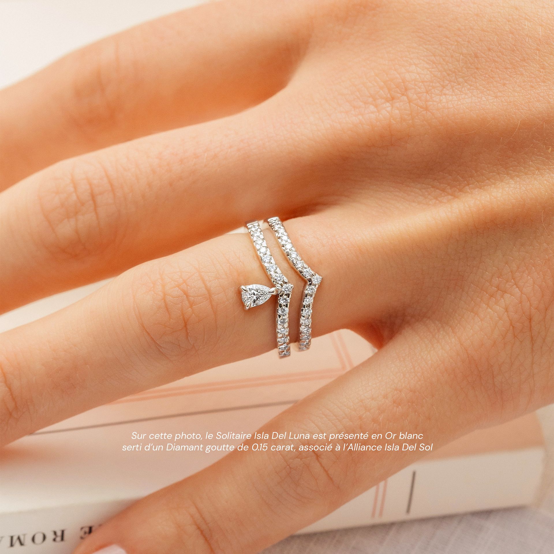 Solitaire Pavé Isla Del Luna Diamant