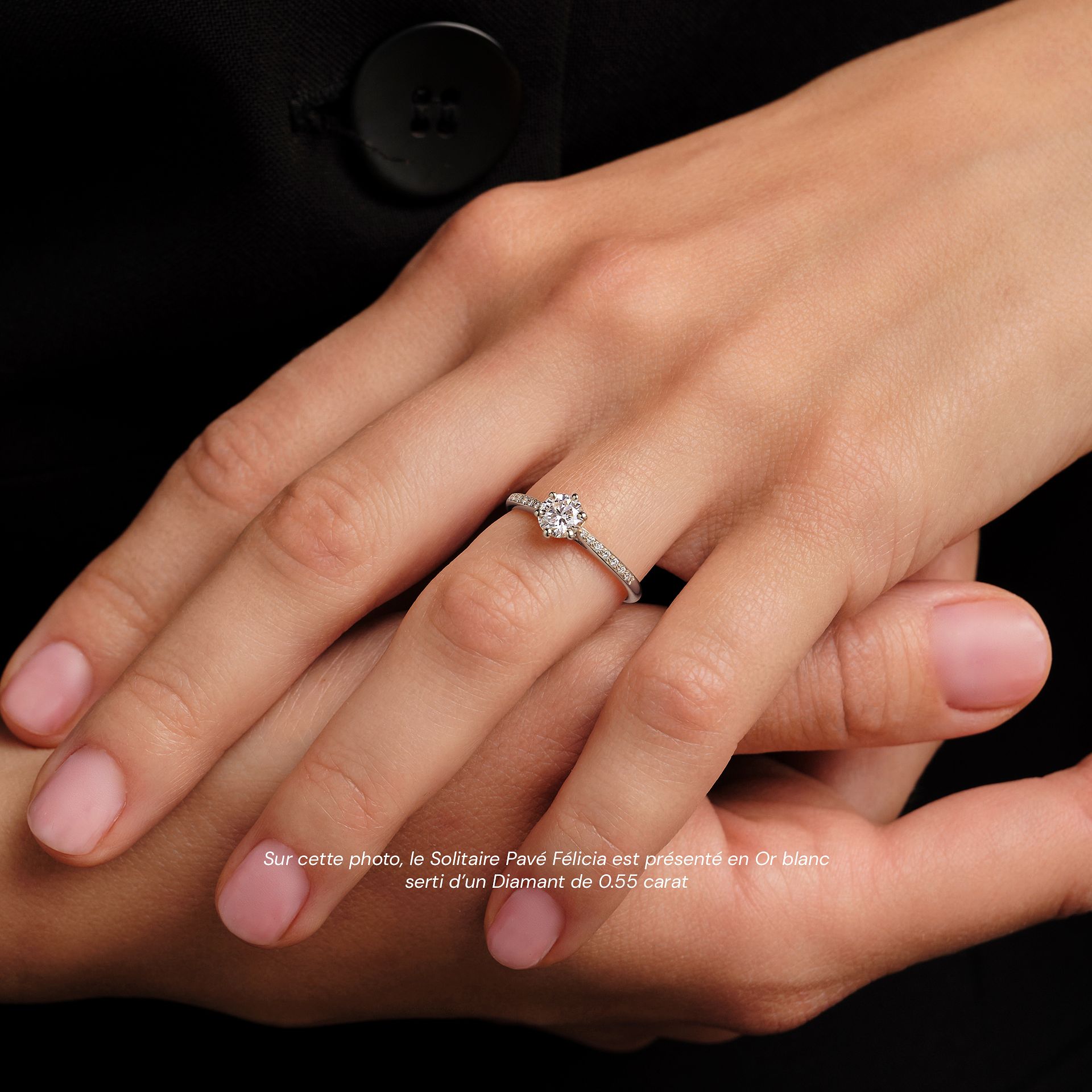 Solitaire Pavé Félicia Diamant