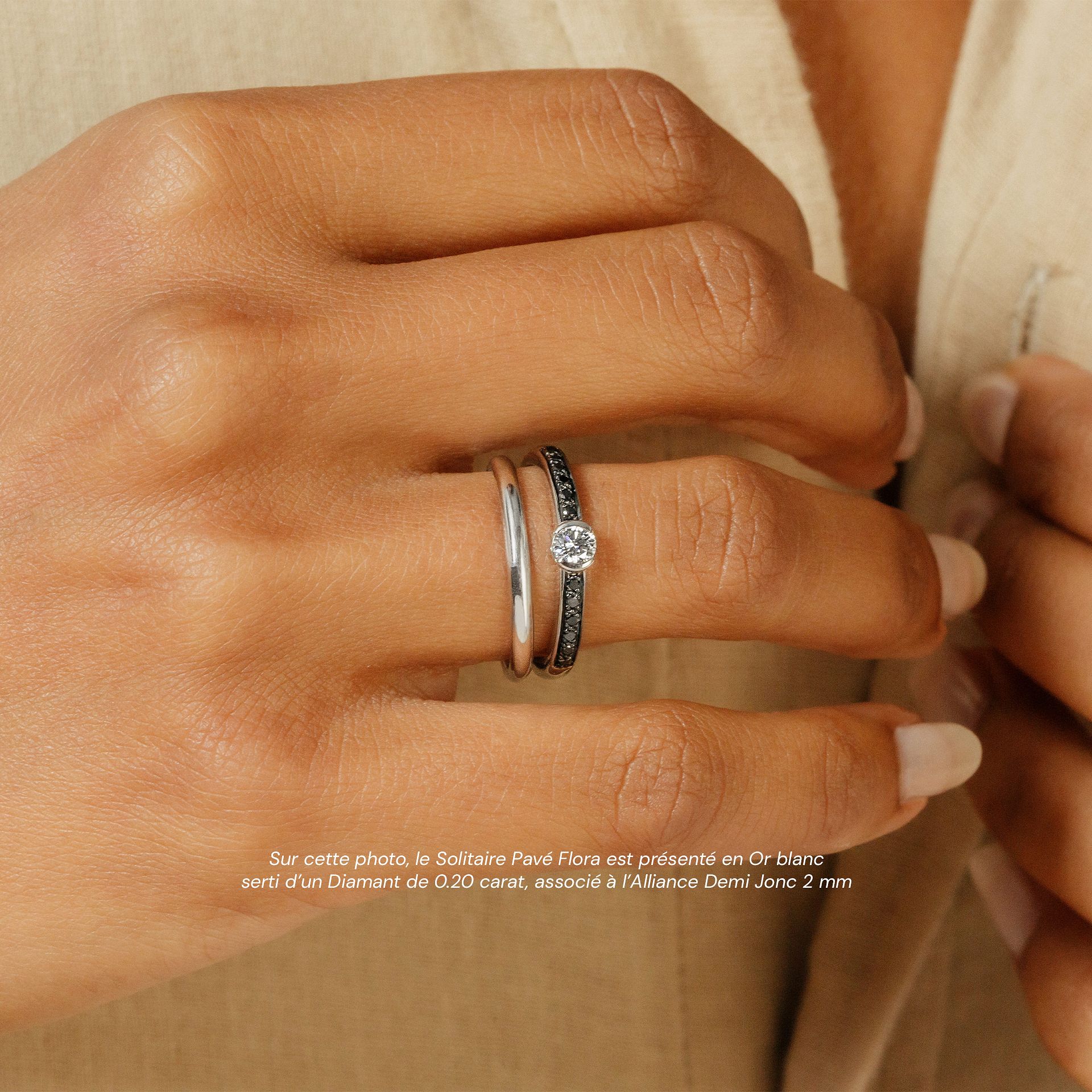 Solitaire Pavé Flora Diamant