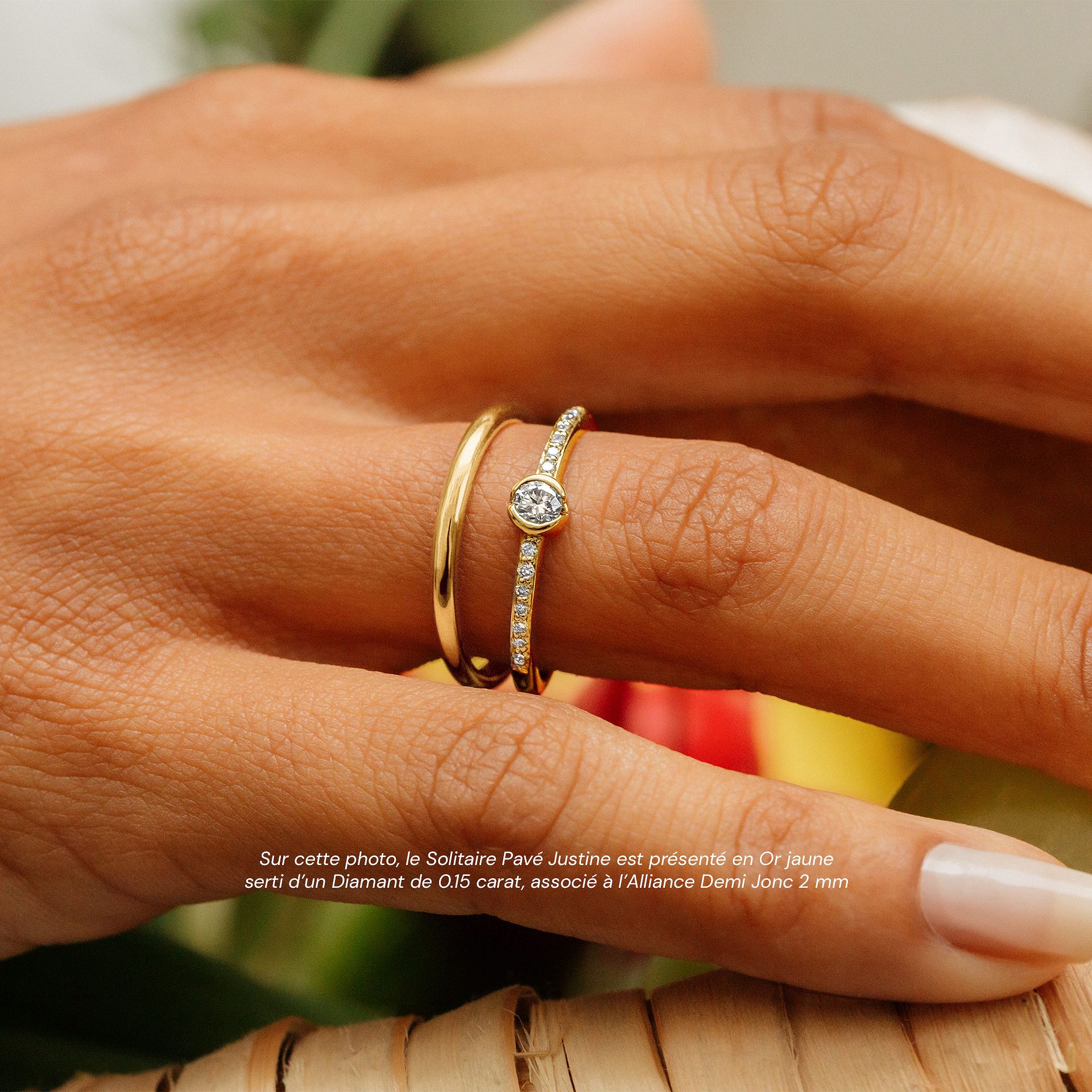 Solitaire Pavé Justine Diamant