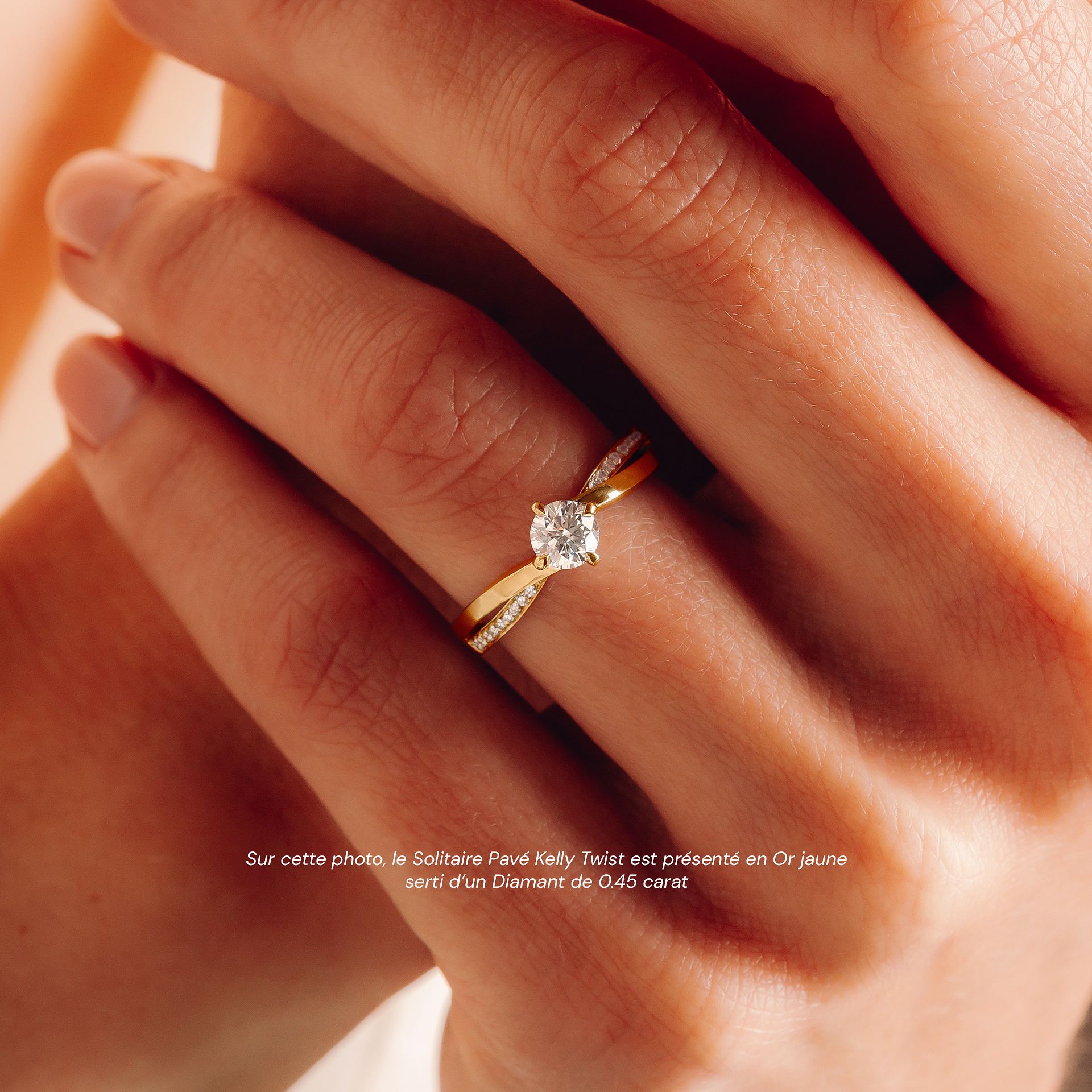 Solitaire Pavé Kelly Twist Diamant