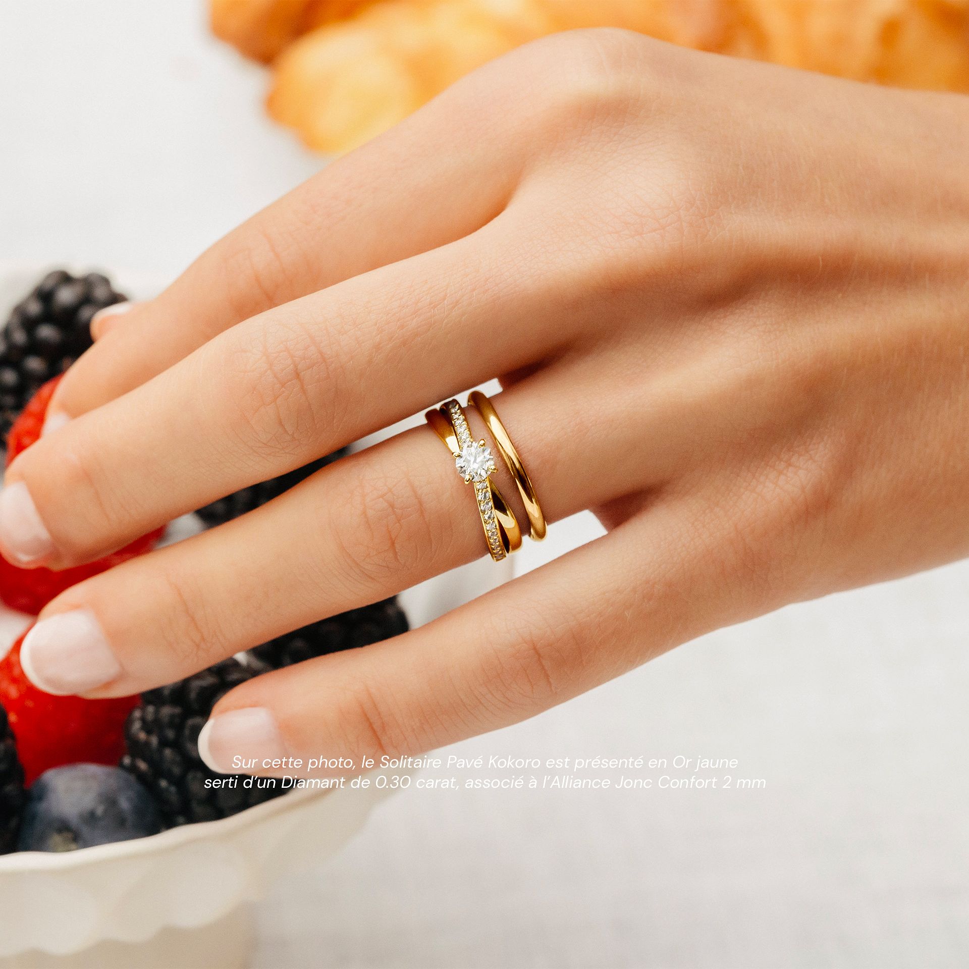 Solitaire Pavé Kokoro Diamant