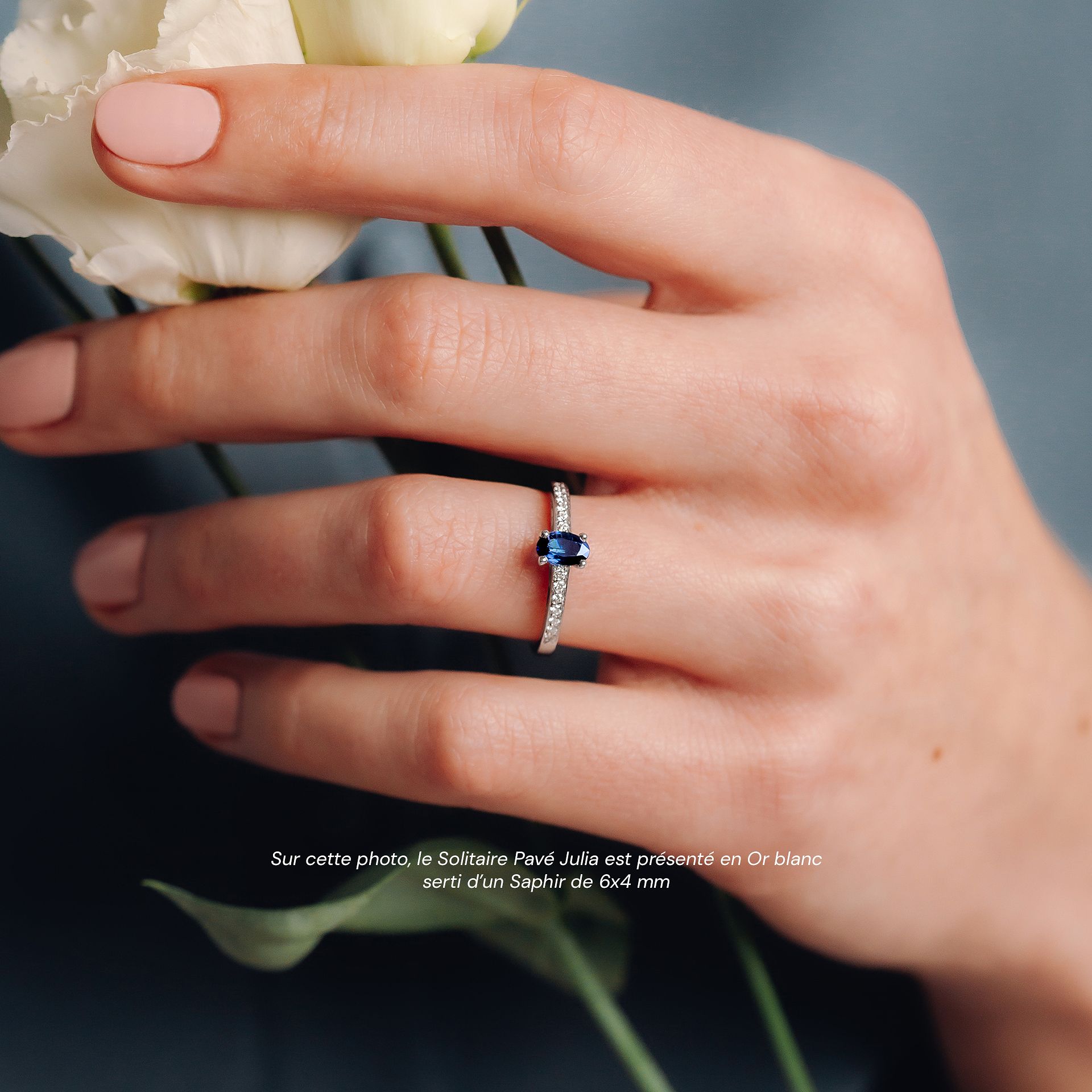 Solitaire Pavé Julia Saphir