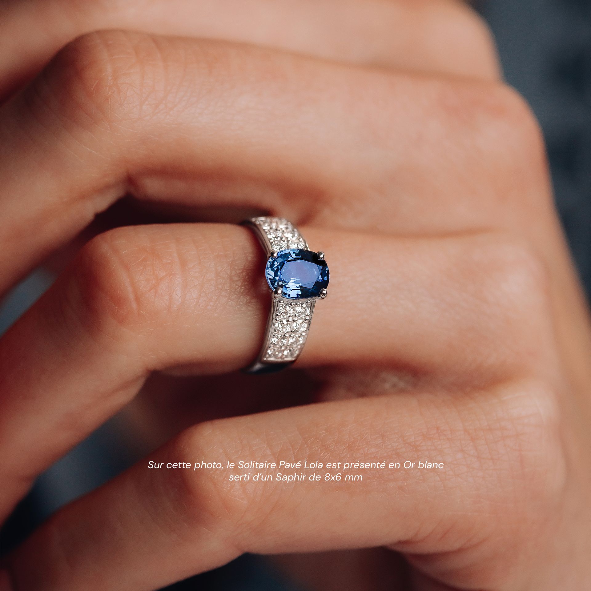 Solitaire Pavé Lola Saphir