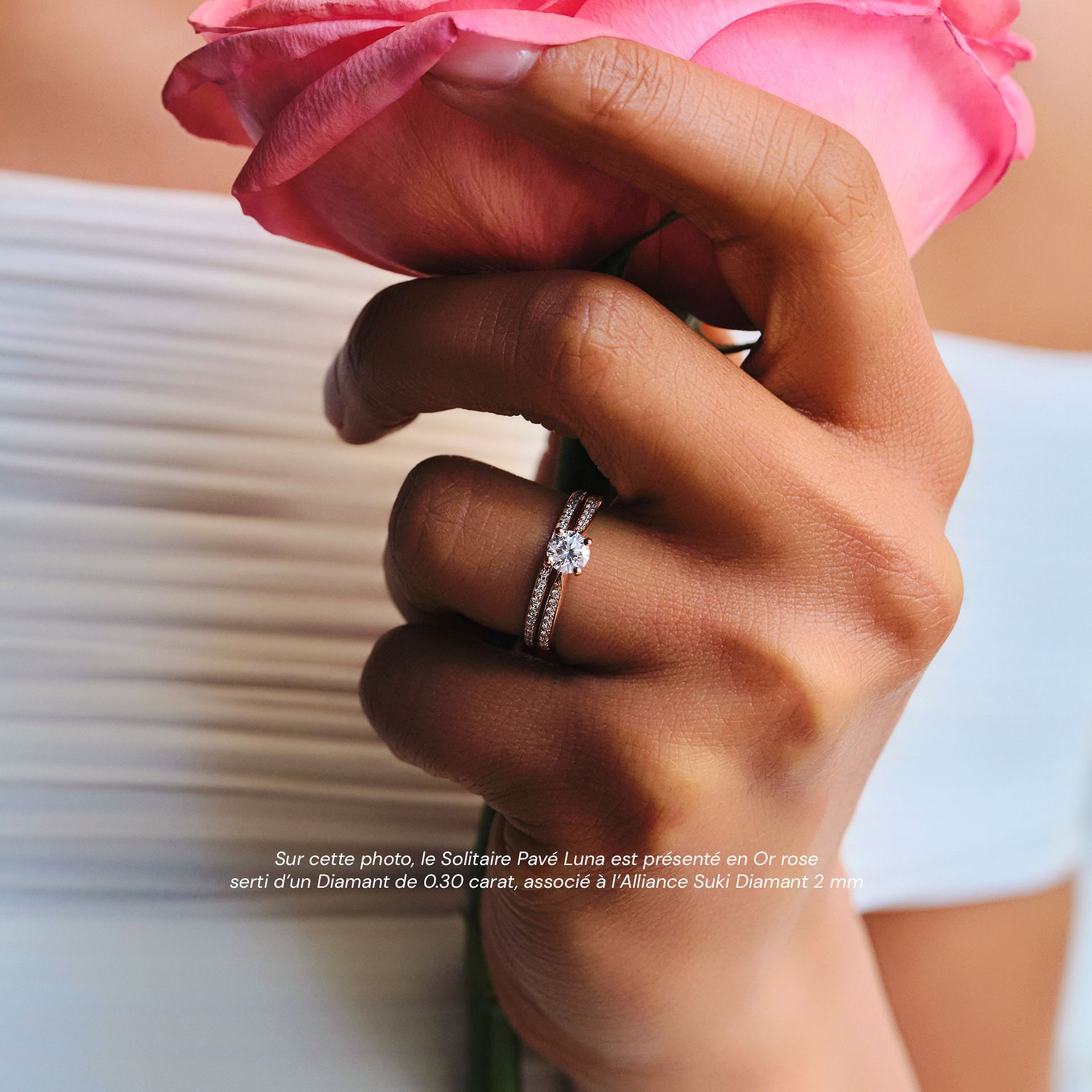 Solitaire Pavé Luna Diamant