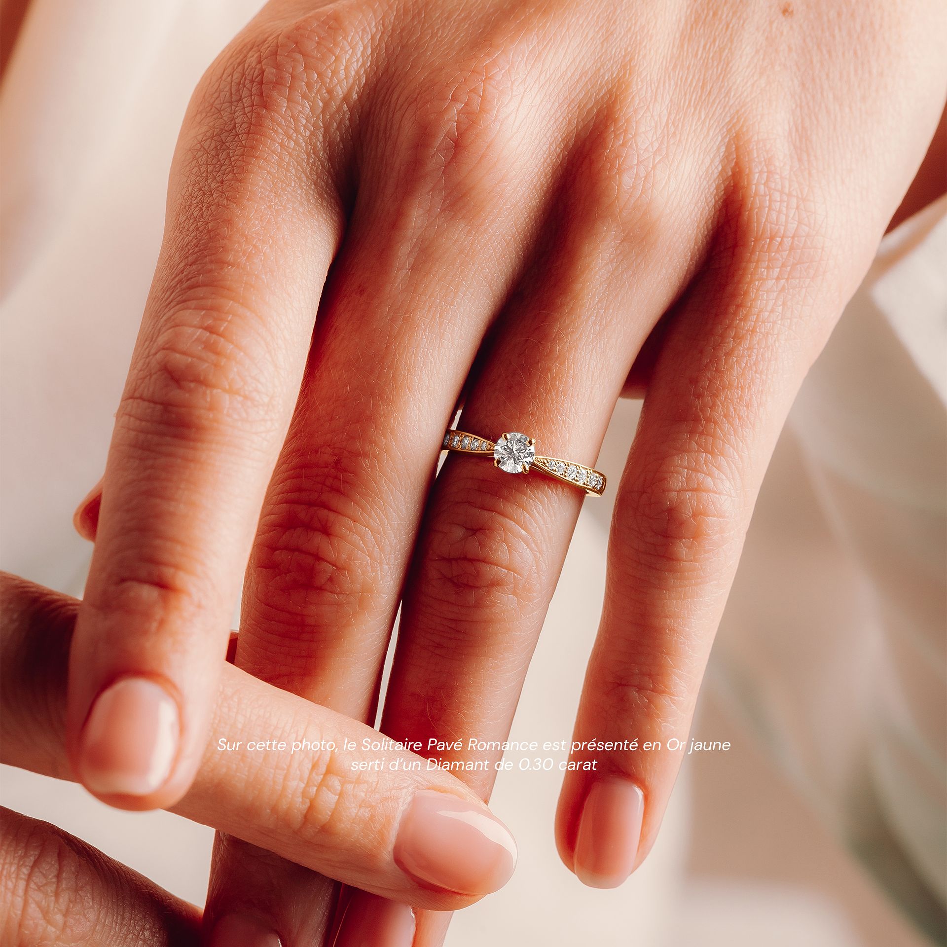 Solitaire Pavé Romance Diamant