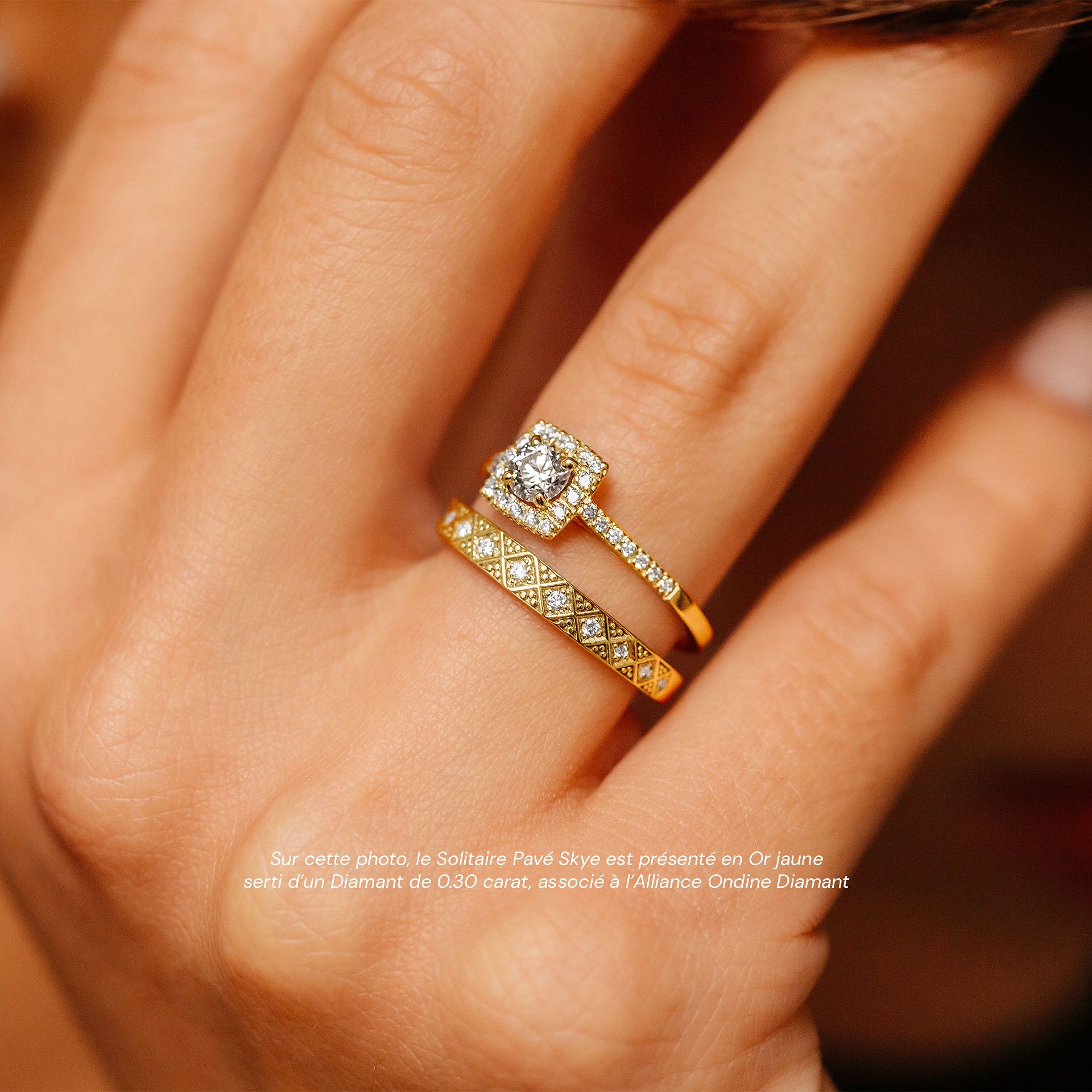 Solitaire Pavé Skye Diamant