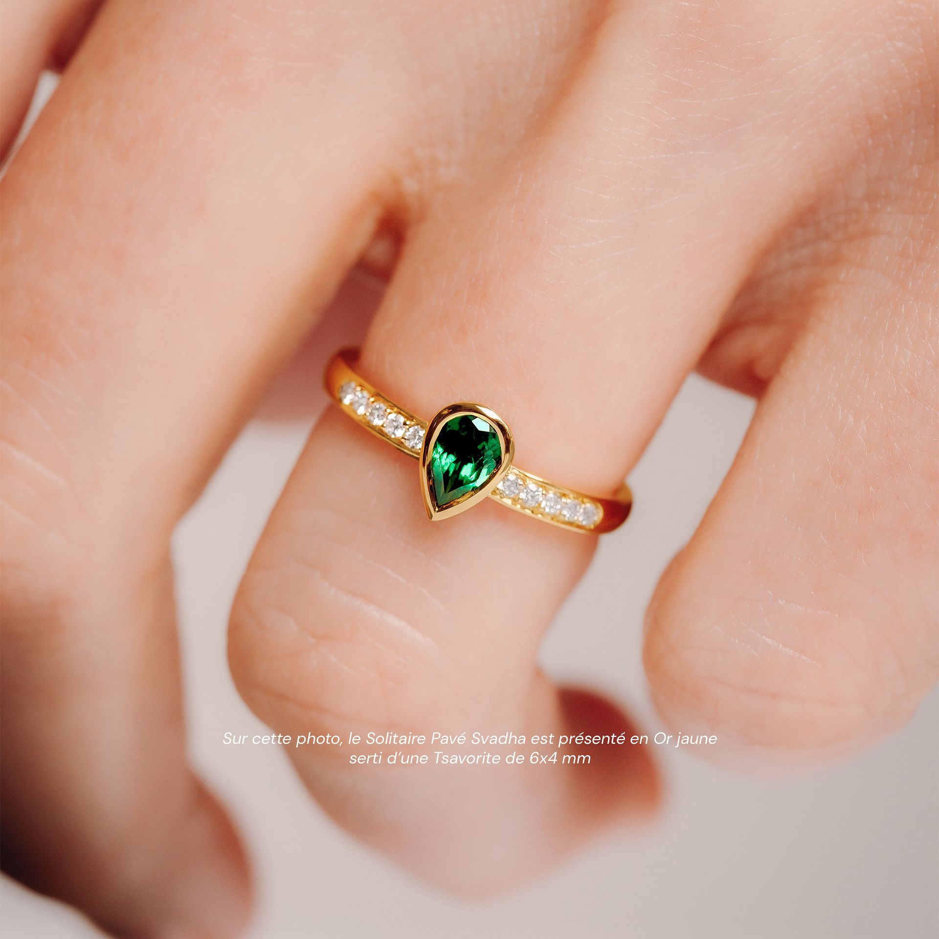 Solitaire Pavé Svadha Tsavorite