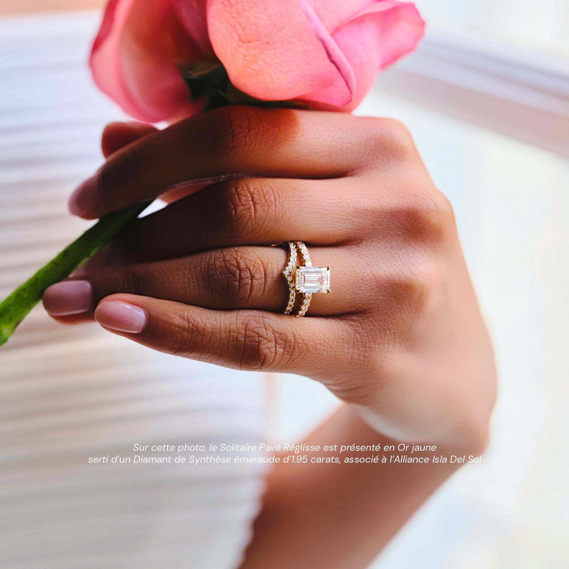 Solitaire Pavé Réglisse Diamant