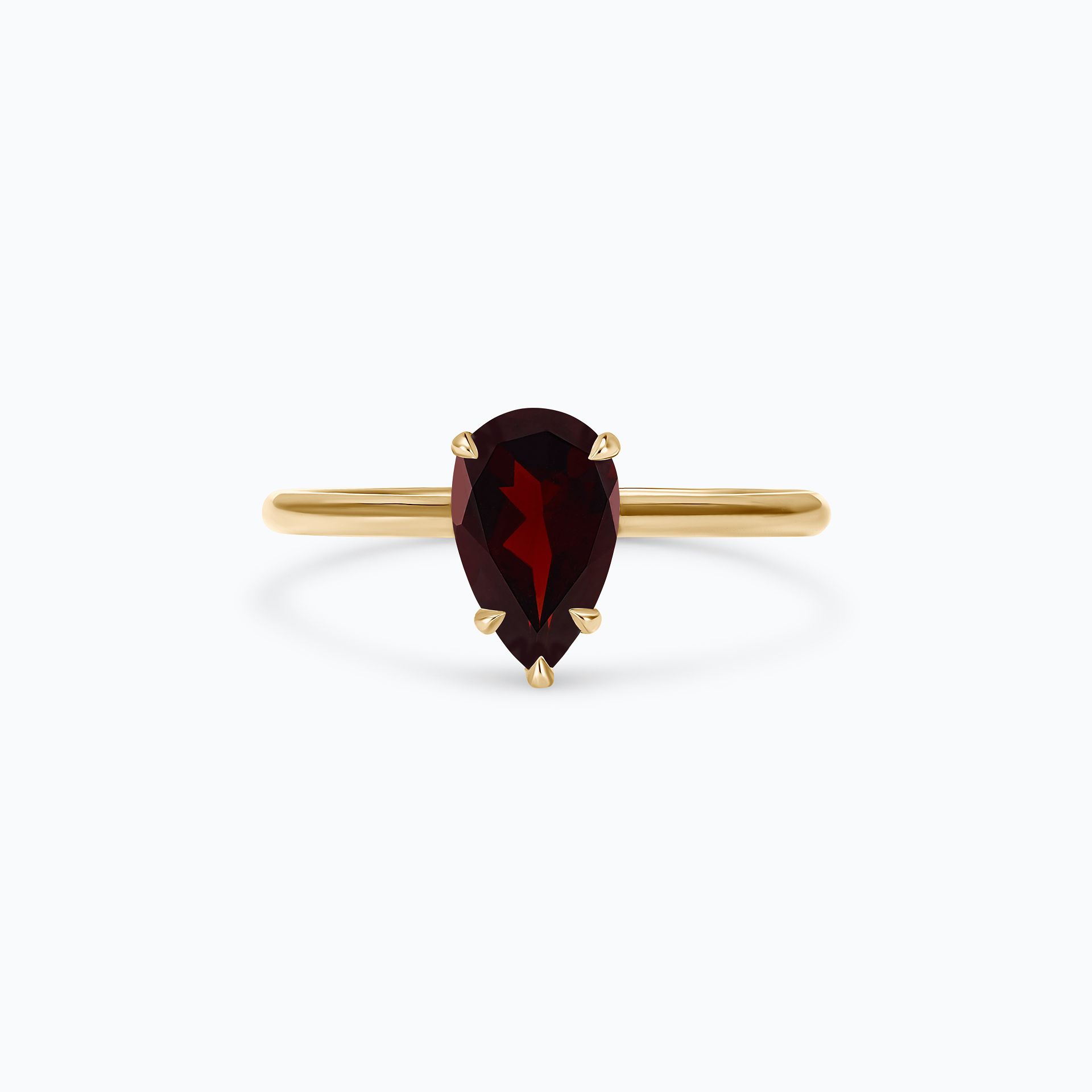 Solitaire Calypso Goutte Grenat 8 x 6 mm