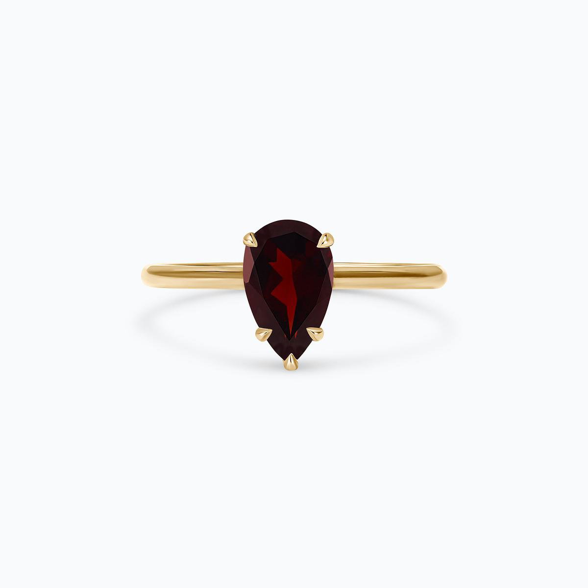 Solitaire Calypso Goutte Grenat 8 x 6 mm