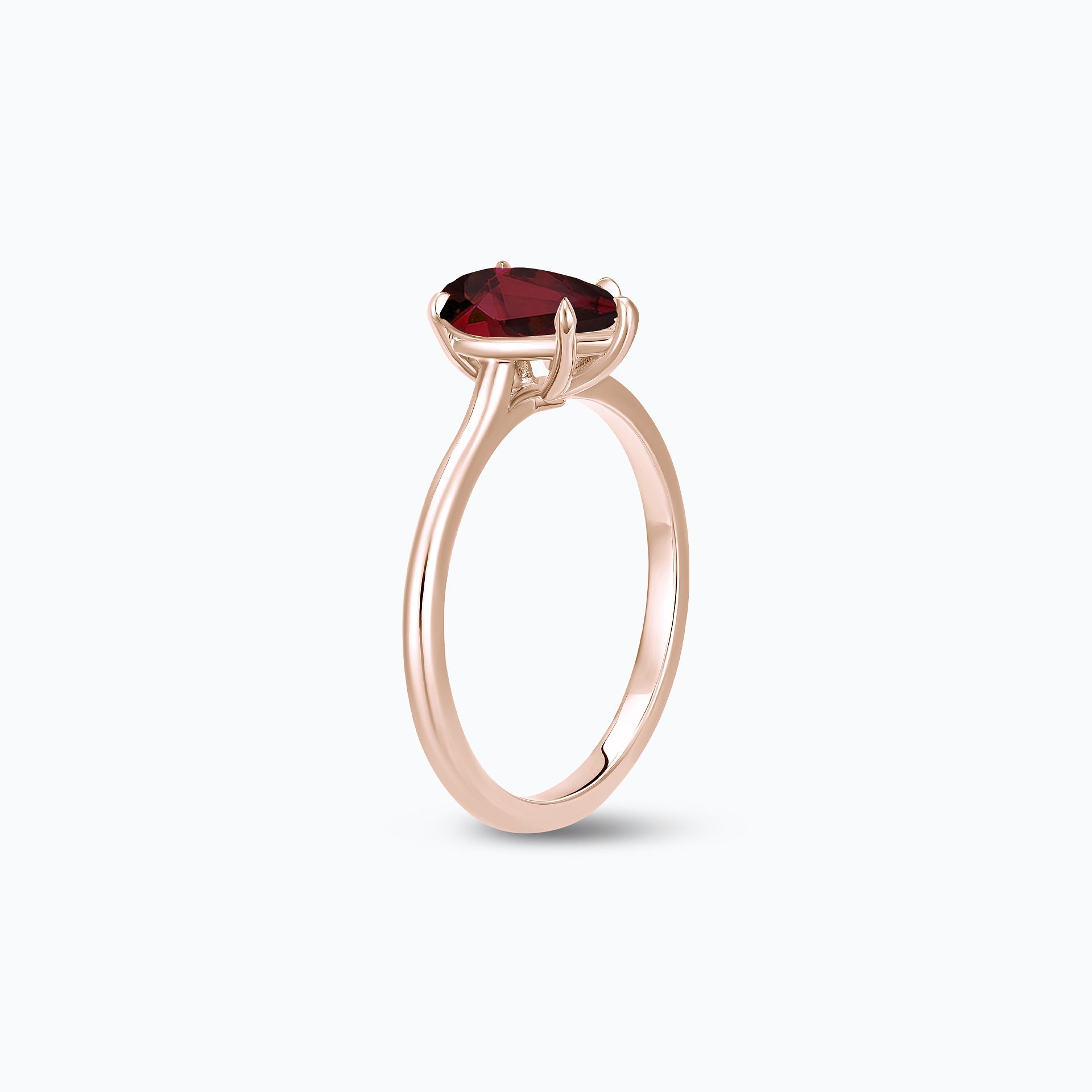 Solitaire Calypso Goutte Grenat 8 x 6 mm
